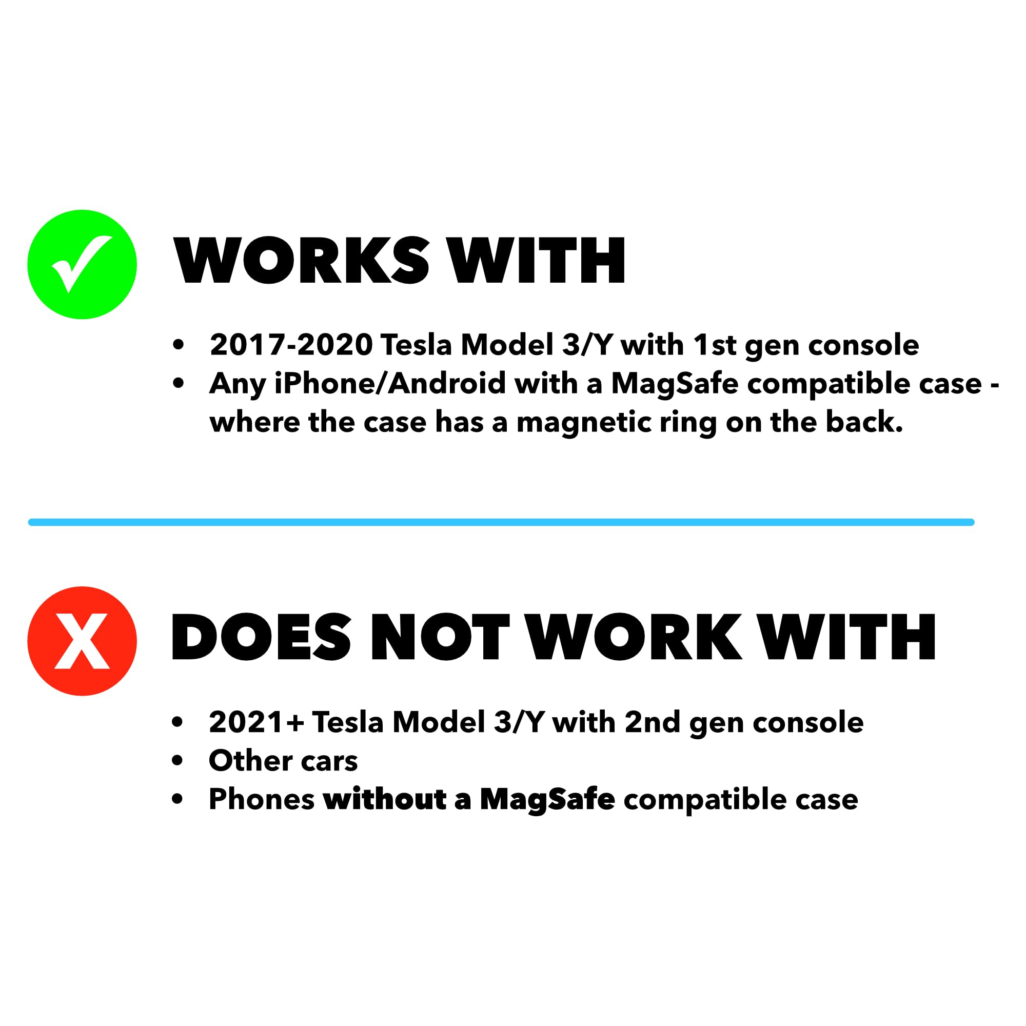 Dual Wireless Phone Charger for Tesla Model 3 & Model Y (2017-2020) - Fast Qi Charging Pad Compatible with iPhone 16 Pro Max, Android Phones & MagSafe Cases - Perfect for Road Trips & Daily Commuting