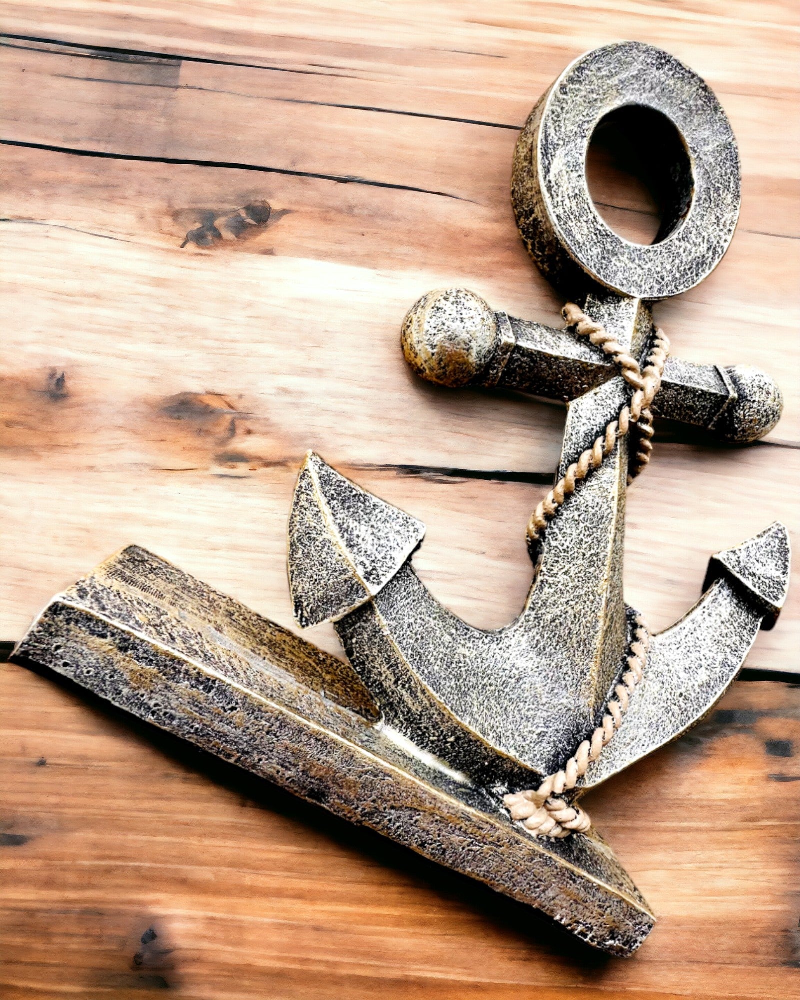 Personalized Rustic Resin Anchor Sculpture - Custom Engraved Sea Legend Home Decor for Beach House, Nautical Theme, Wedding Gift & Coastal Interior Design