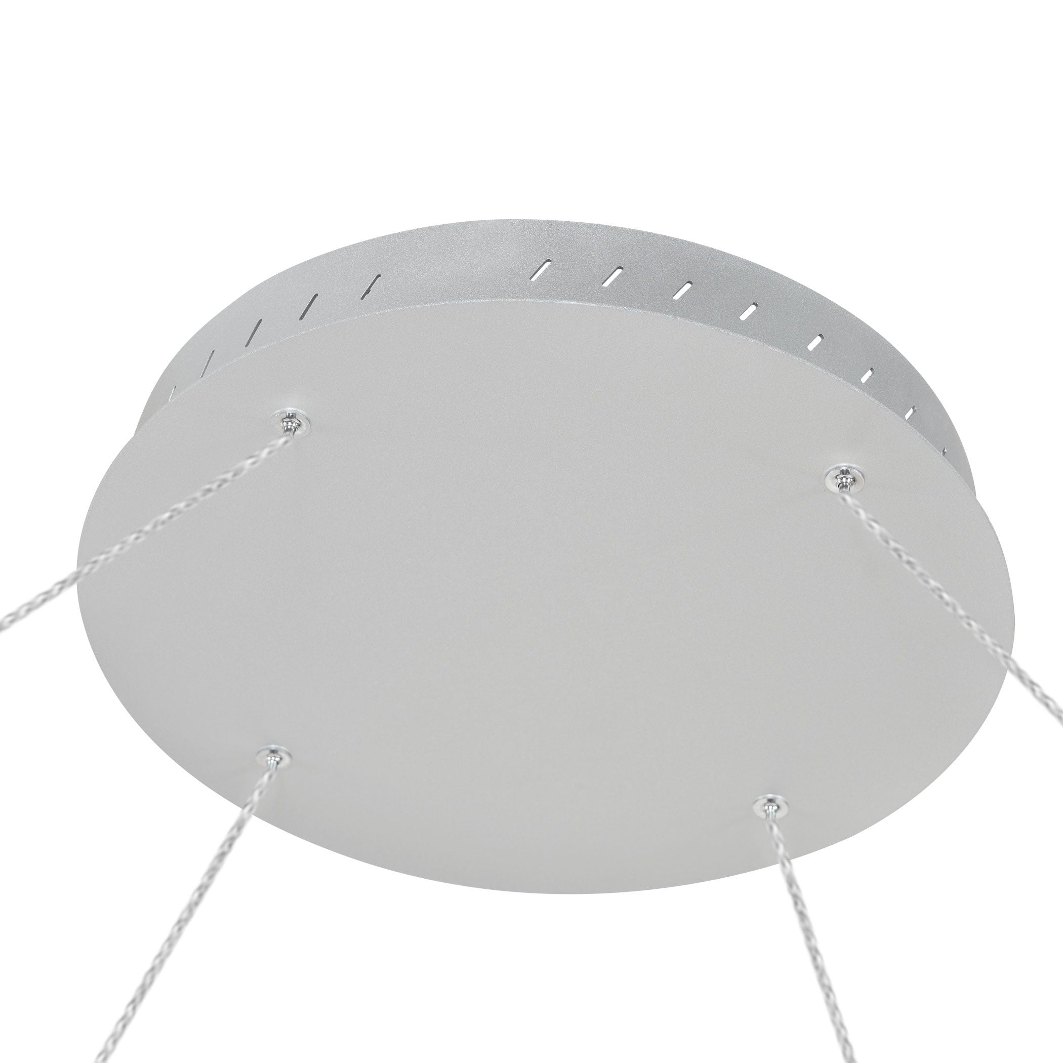 VONN Tania 60-Inch Modern Silver LED Chandelier - Circular Crystal Ceiling Light Fixture for Dining Room, Living Room & Bedroom Lighting