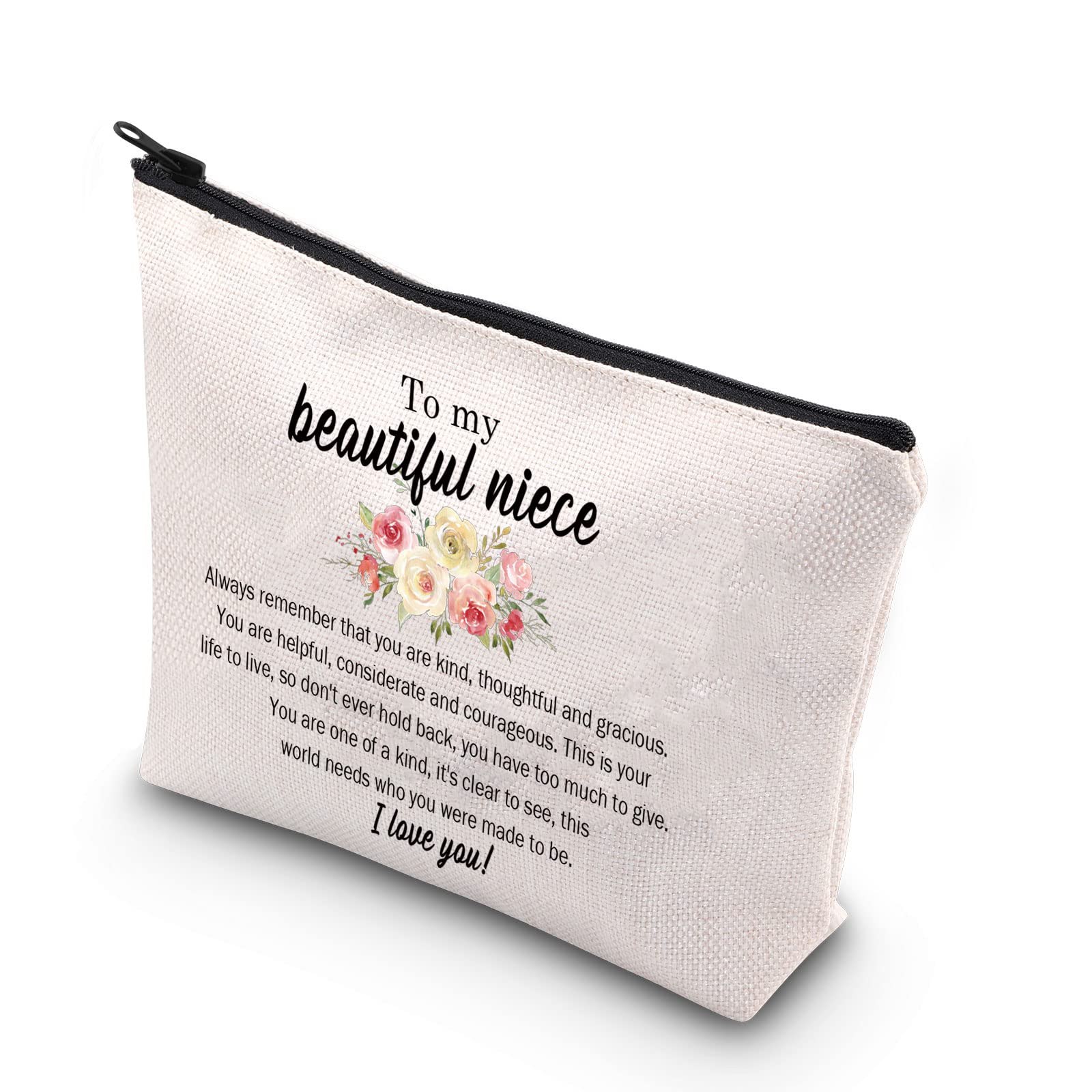 My Niece Makeup Bag - Cute Travel Cosmetic Pouch for Girls, Perfect Birthday Gift from Aunt & Uncle | Encouragement Present for Niece | Ideal for Travel, School & Sleepovers