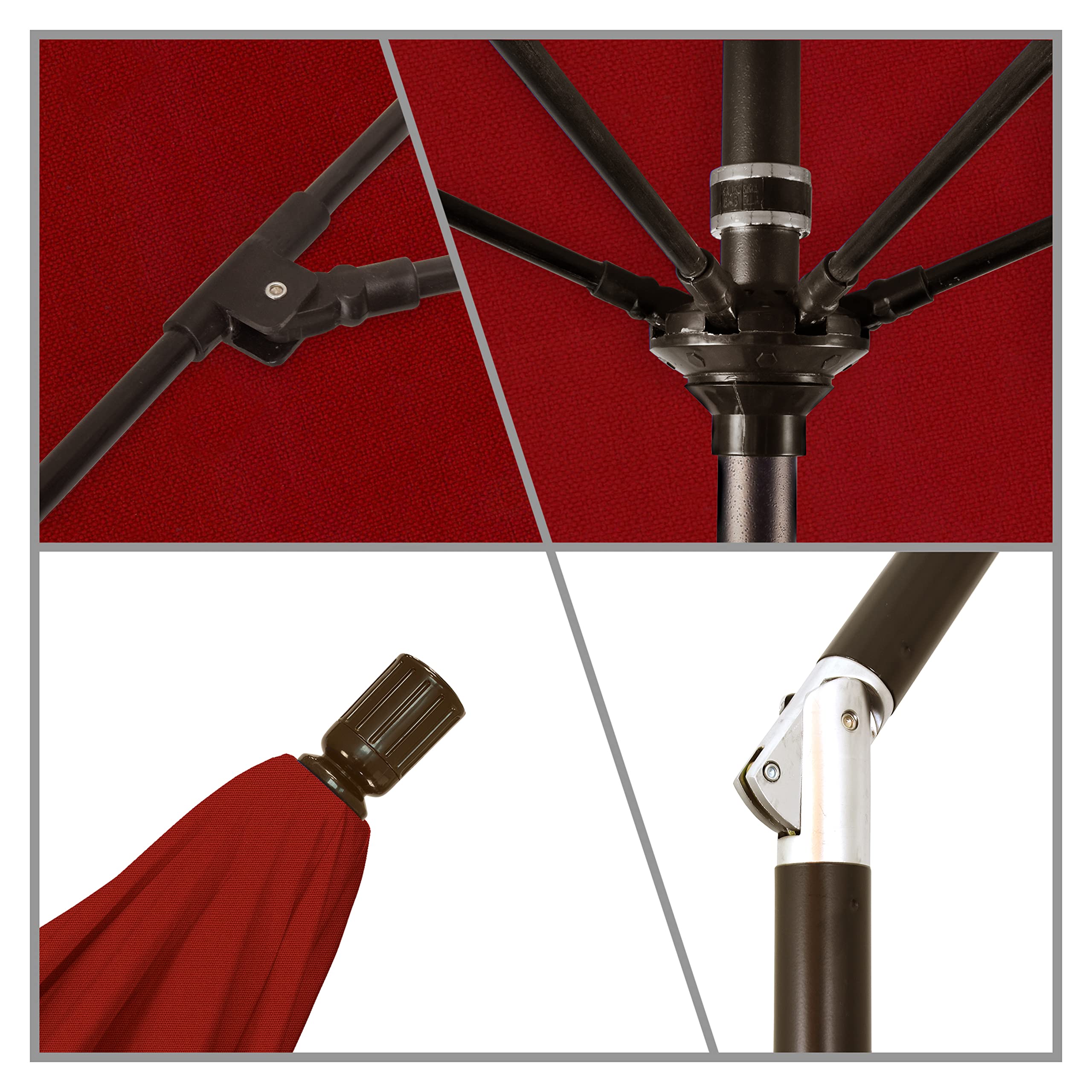 California Umbrella 7.5' Round Outdoor Patio Umbrella with Aluminum Pole & Fiberglass Ribs - Crank Lift & Collar Tilt Mechanism - Perfect for Backyard, Poolside, and Restaurant Outdoor Seating Areas