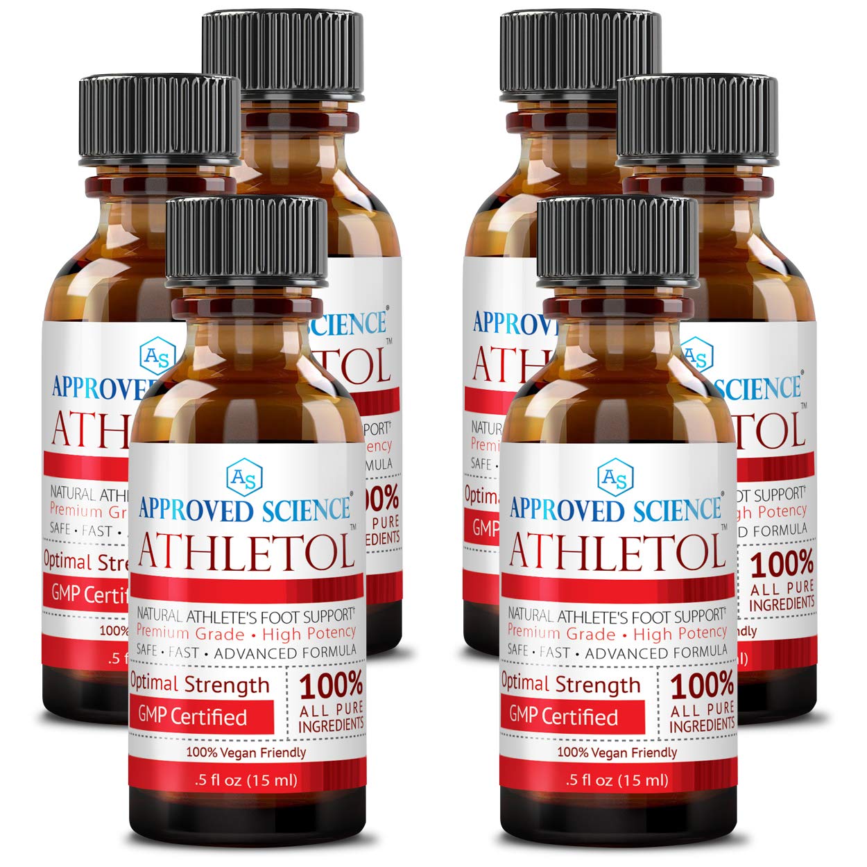 Athletol - Fast-Acting Athlete's Foot Treatment with 25% USP Undecylenic Acid & Tea Tree Oil - Natural Vegan Formula - 3 Pack (0.5 Fl Oz Each) - Perfect for Gym, Pool & Locker Room Foot Protection