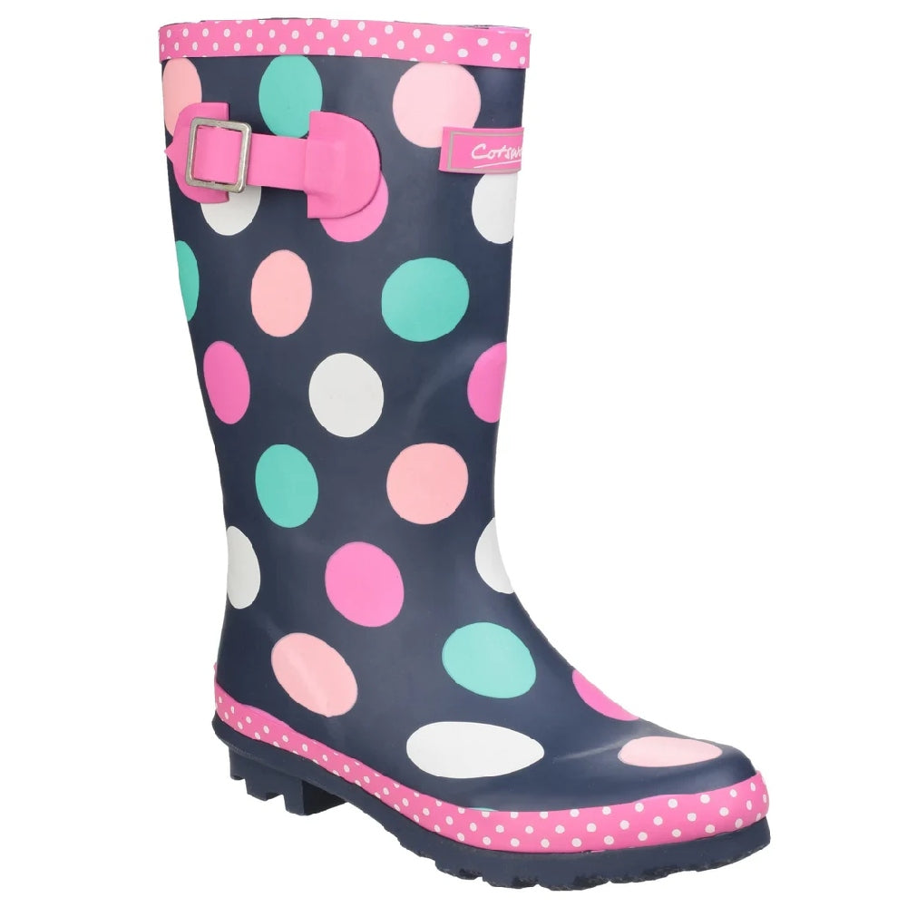 Cotswold Kids' Dotty Pull-On Rain Boots - Waterproof & Comfortable for Outdoor Play, Puddle Jumping, and Garden Adventures
