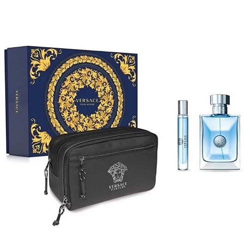 Versace Pour Homme Cologne Gift Set for Men - 3 Piece Luxury Fragrance Set with Eau de Toilette, After Shave & Deodorant | Perfect for Gifts, Special Occasions & Everyday Wear
