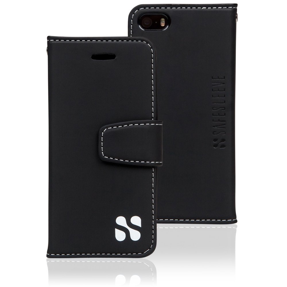 SafeSleeve EMF Protection Anti Radiation iPhone Case for iPhone SE/5/5s - RFID Blocking Wallet Phone Cover (Black) | Shield Against Harmful Radiation for Daily Use & Travel