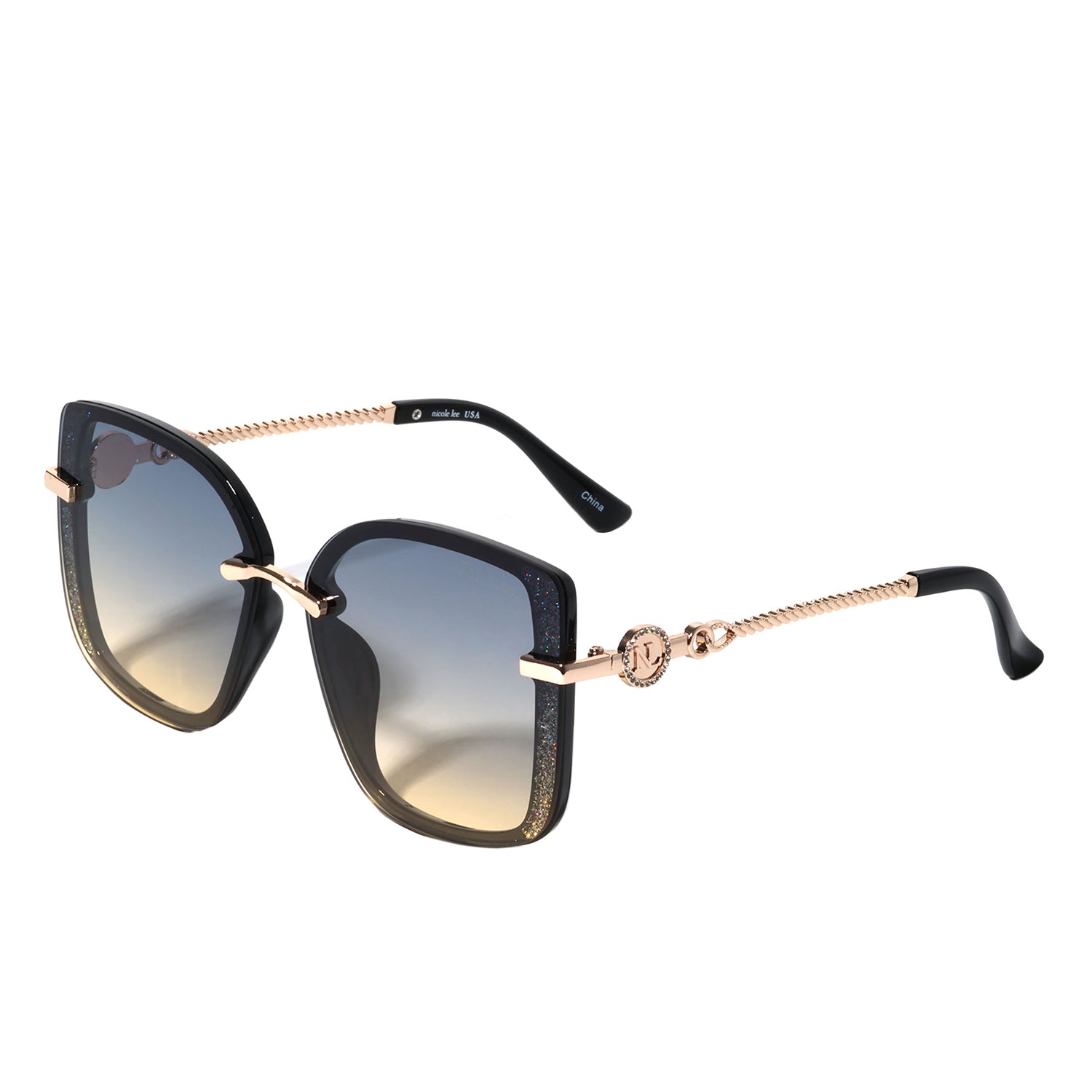Sparkly Glitter Sunglasses for Women - UV Protection, Fashionable & Trendy - Perfect for Beach, Pool Party & Summer Outfits