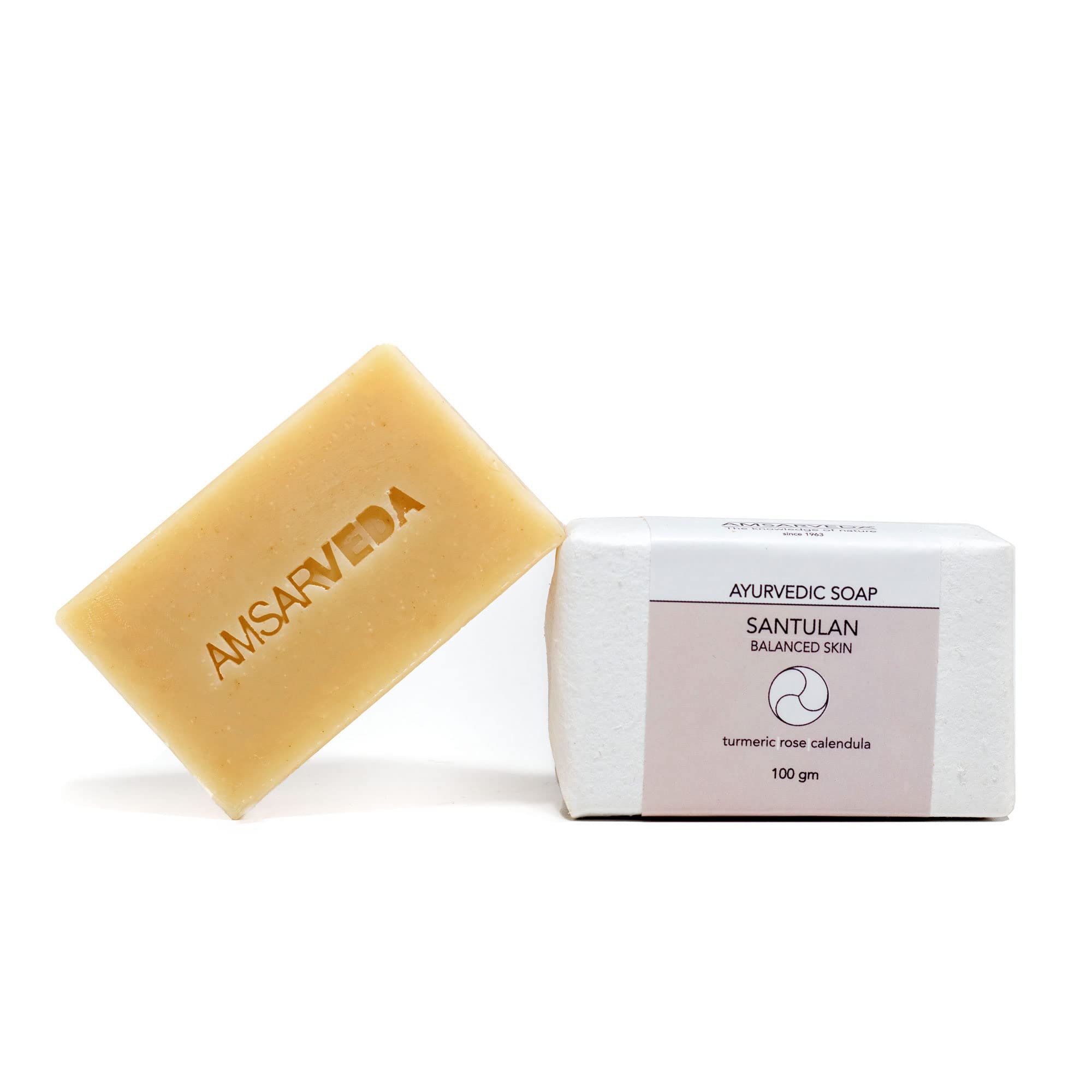 Amsarveda Santulan Ayurvedic Soap for Balanced Skin - Natural Herbal Cleanser for Dry, Oily & Sensitive Skin - Perfect for Daily Skincare & Relaxing Bath Time