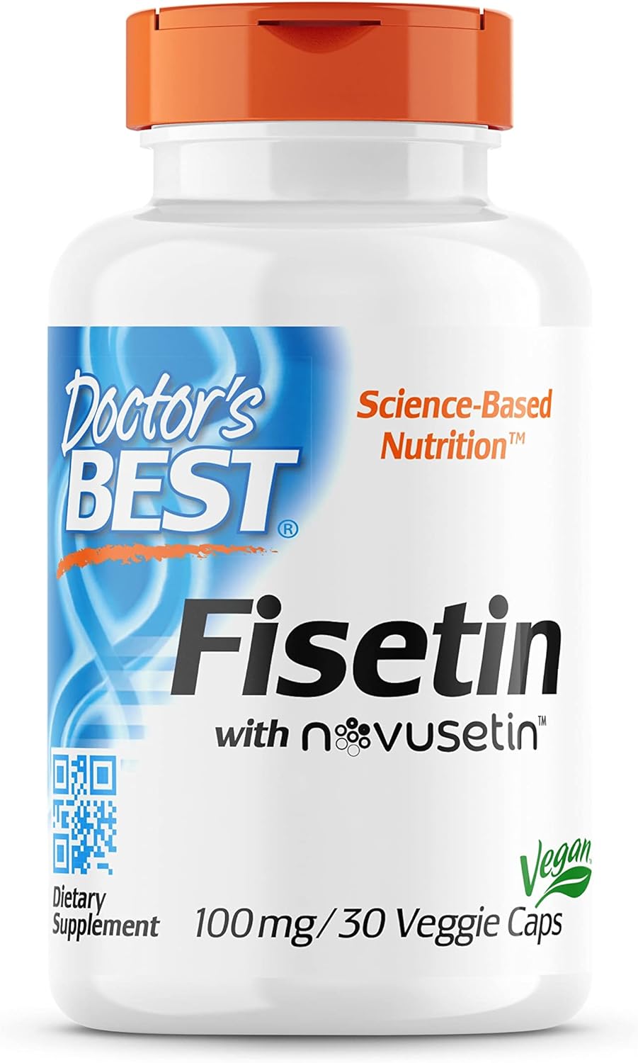 Doctor's Best Fisetin with Novusetin Supplement - 100mg per Serving, 30 Vegan Capsules - Supports Cellular Health & Longevity - Perfect for Anti-Aging & Wellness Routines