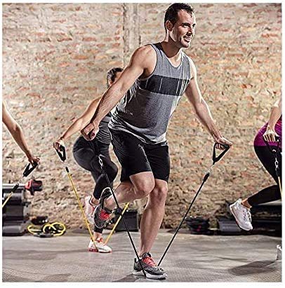 Premium Exercise Resistance Bands Set - 5 Fitness Tubes with Handles, Door Anchor, Ankle Straps & Carry Pouch for Home & Gym Workouts - Strength Training Equipment for Men & Women