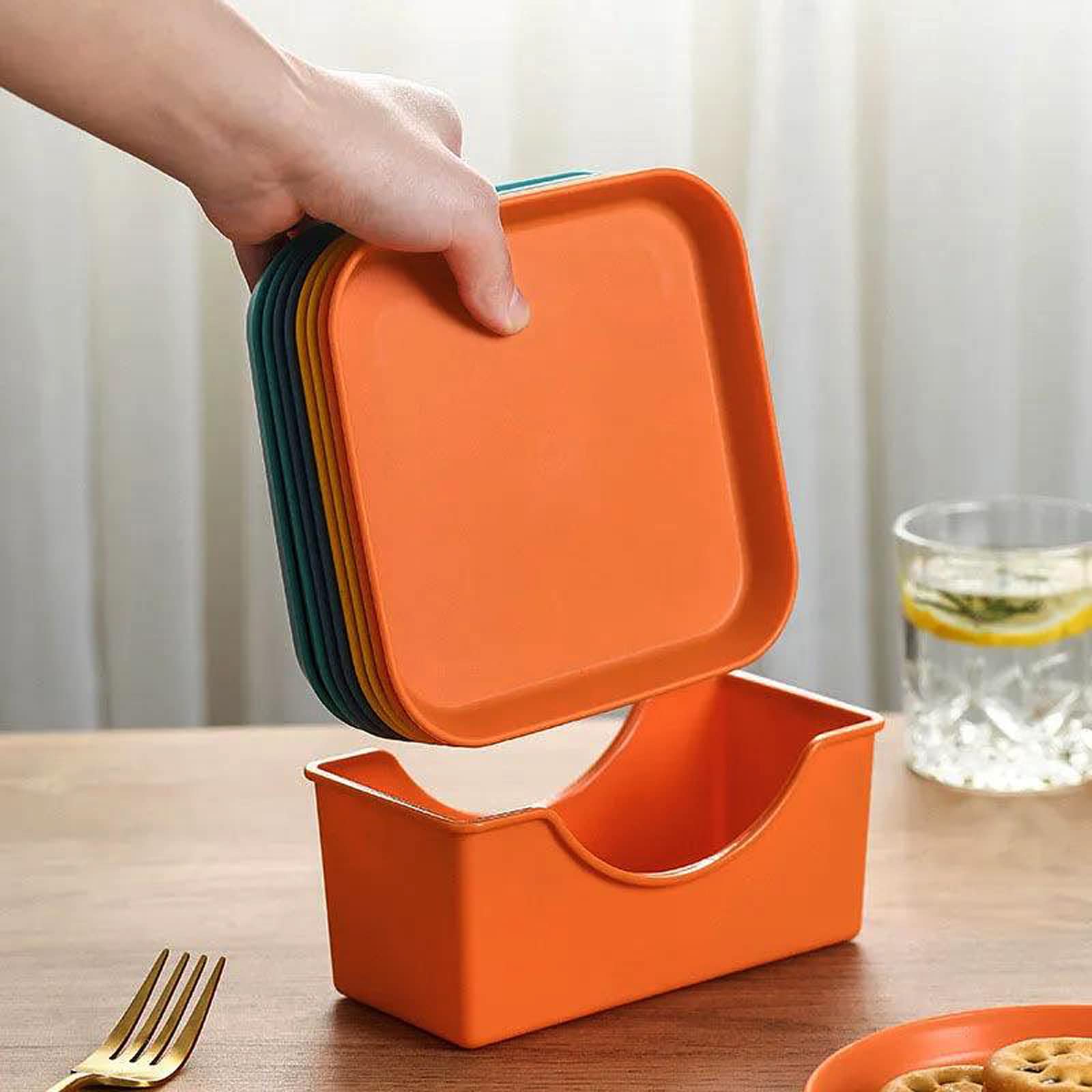 Reusable Plastic Appetizer Plates 8-Pack - Lightweight for Snacks, Salad & Desserts | Party & Picnic Use