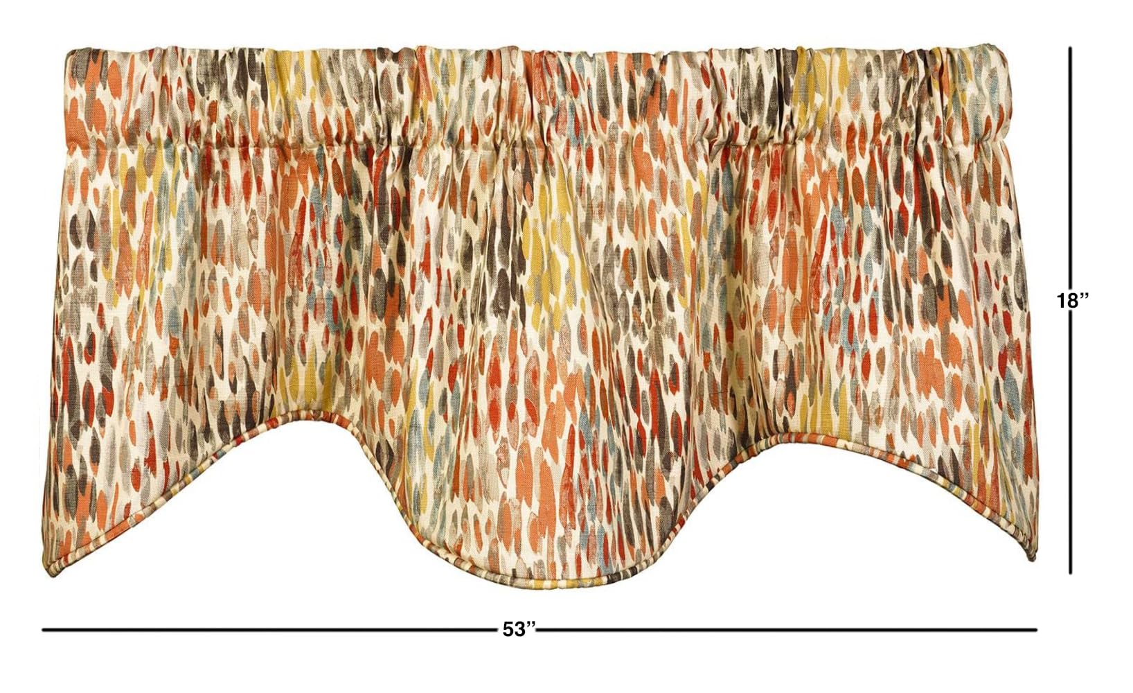 Kelly Ripa Brown Fabric Window Valances - 53 x 18 Inches for Kitchen & Living Room - Elegant Home Decor for Cozy Spaces & Natural Light Control