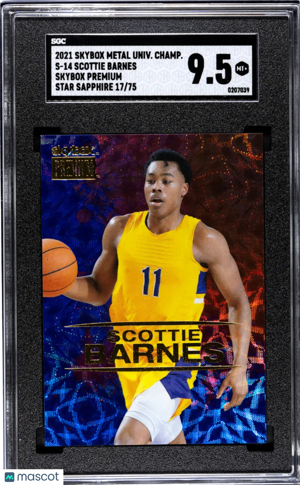 2021 Skybox Metal Universe Scottie Barnes Star Sapphire SGC 9.5 17/75 - Rare Basketball Trading Card for Collectors & NBA Fans - Perfect for Display, Investment & Sports Memorabilia Collections