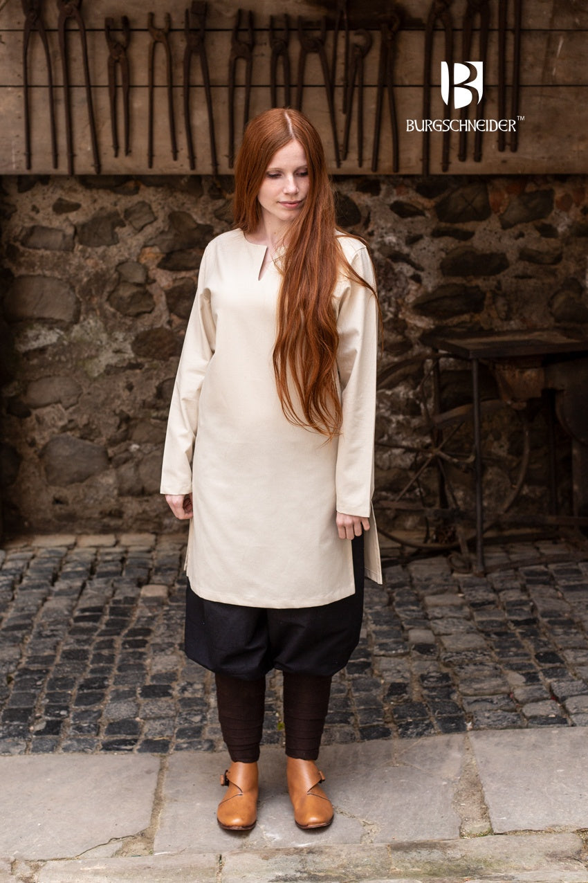 Long Sleeve Under Tunic Greta Natural - Perfect for Layering Under Dresses or as a Modest Fashion Top