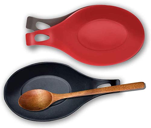 Premium Silicone Spoon Rest Set of 3 - Heat-Resistant Kitchen Utensil Holder for Stovetop & Countertop - Non-Slip, Easy-Clean Cooking Tool Organizer - Perfect for Cooking, Baking & Meal Prep