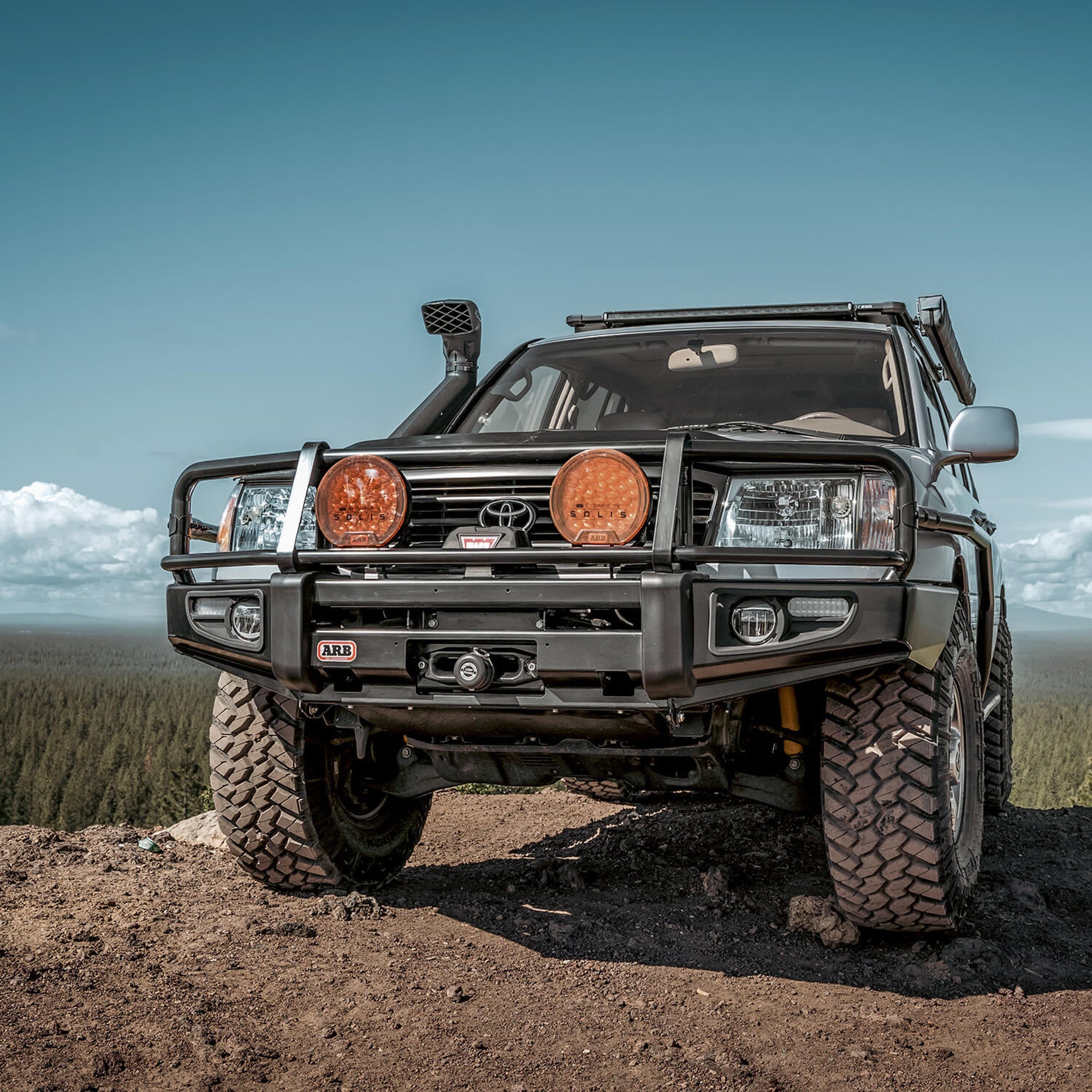 03-07 Toyota Land Cruiser Deluxe Front Bumper Replacement - Heavy Duty Steel Off-Road Bumper for Adventure & Rock Crawling