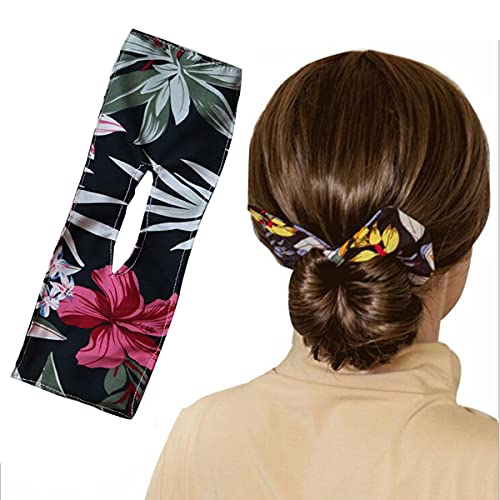 Deft Bun Magic Hair Bun Maker - Quick & Easy French Twist Hairstyle Tool | Classy Multicolor Cloth Donut Bun Former | Perfect for Updos, Weddings & Everyday Hairstyles (Black)
