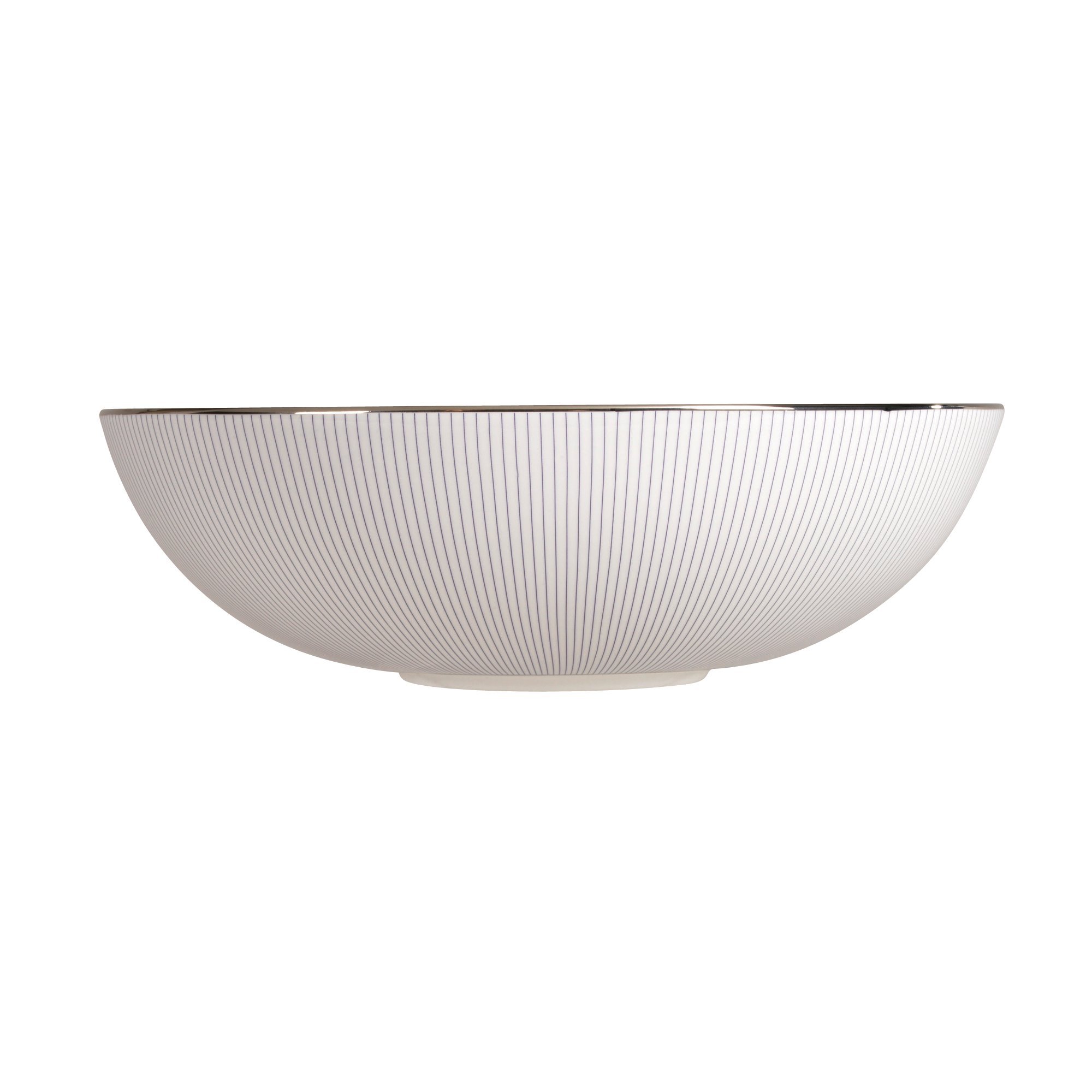Jasper Conran by Wedgwood Blue Pin Stripe 12-inch Serving Bowl - Elegant Tableware for Dinner Parties & Entertaining