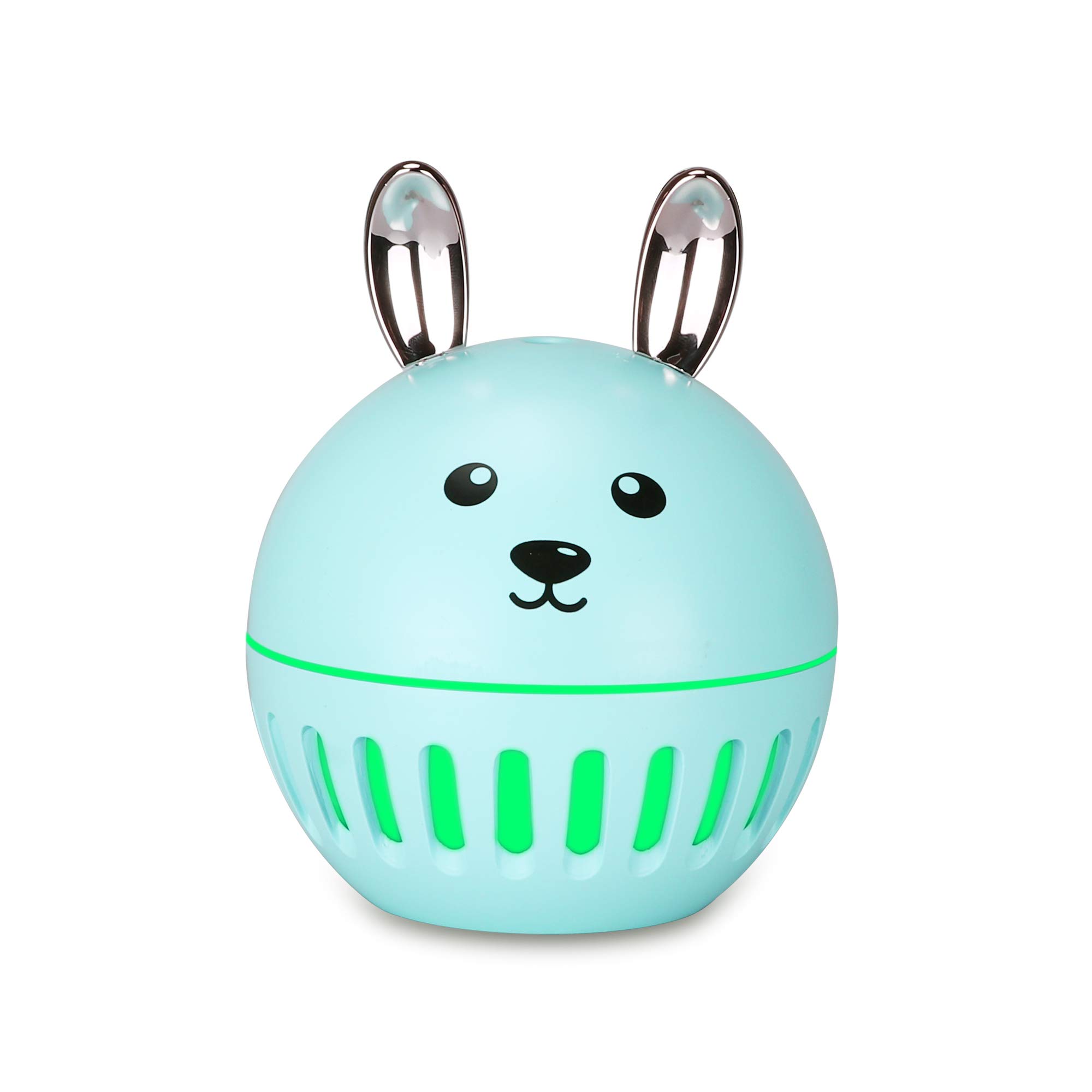 Mini Bunny Humidifier - Cute Cartoon Pet-Shaped Cool Mist Humidifier with Custom Logo, Green - Perfect for Baby Nurseries, Bedrooms & Office Desks