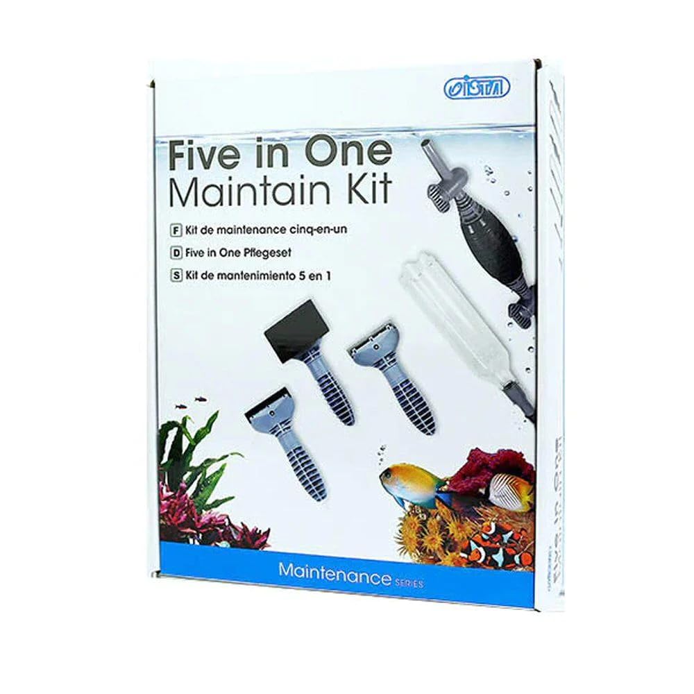 5 in 1 Aquarium Rubber Algae Scraper & Siphon Cleaner Kit - Multi-Purpose Fish Tank Cleaning Tool for Glass, Gravel & Water Change - Perfect for Freshwater & Saltwater Tanks