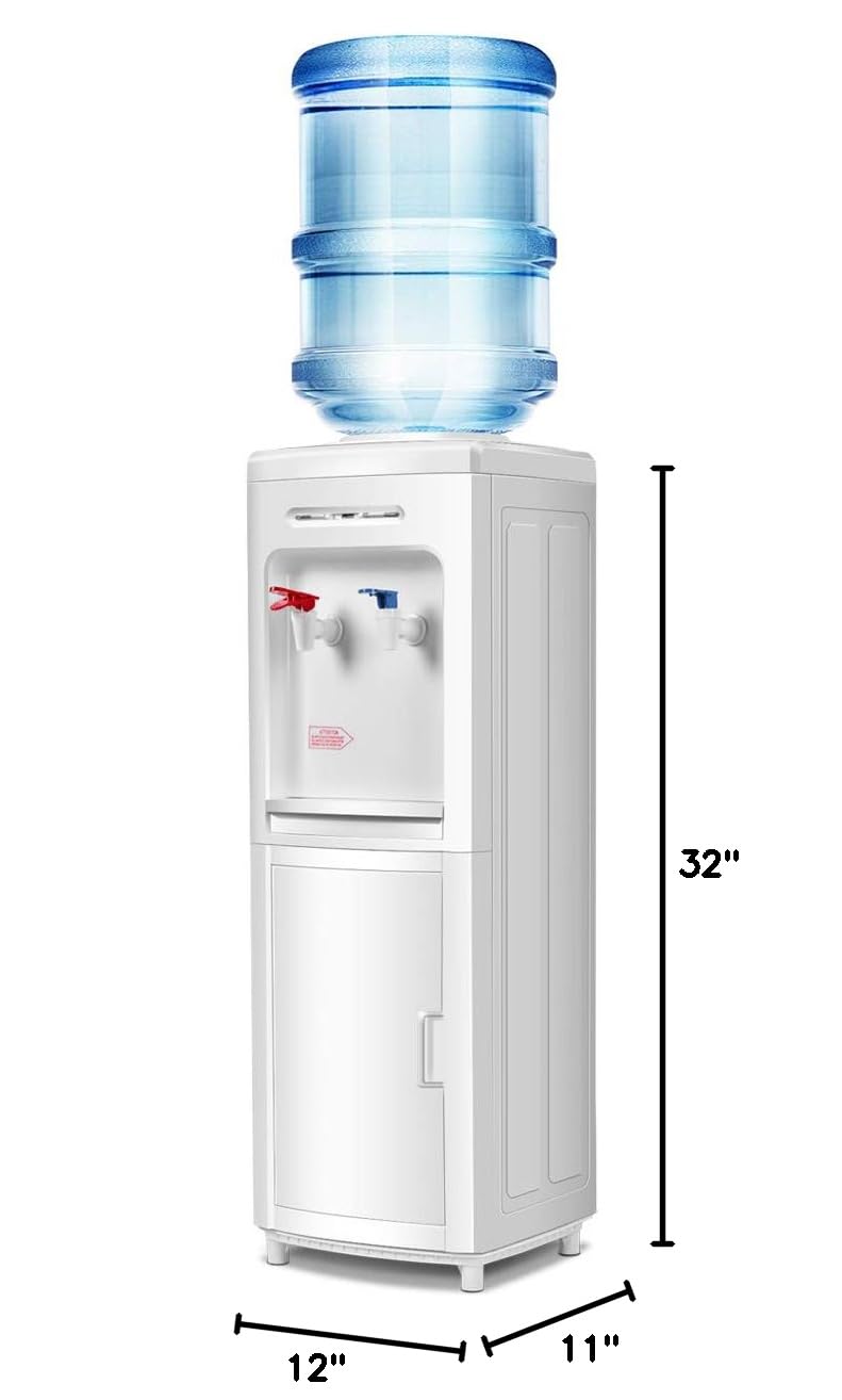 Adjustable Temperature Water Dispenser - Hot & Cold Water Dispenser for Home, Office, Kitchen - White | Perfect for Coffee, Tea & Instant Meals