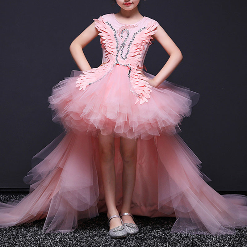 Baby Girl Fluffy Peacock Princess Dress - Toddler Birthday Party Costume for Special Occasions & Photo Shoots
