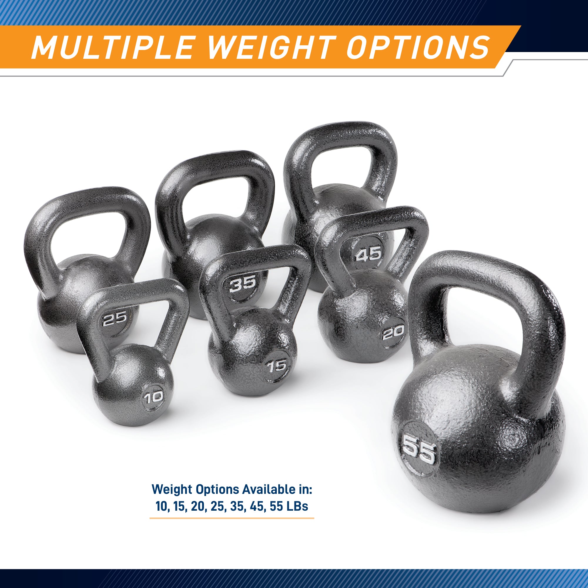 25lb Hammertone Kettlebell - Heavy Duty Cast Iron Home Gym Equipment for Strength Training, CrossFit & Weightlifting | Perfect for Home Workouts & Fitness Studios