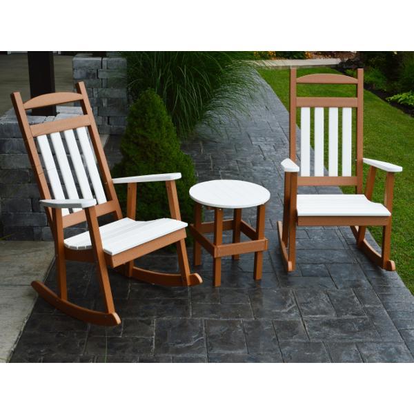 Classic Poly Porch Rocking Chair with White Accents - Perfect for Outdoor Relaxation, Patio, Garden & Front Porch Decor