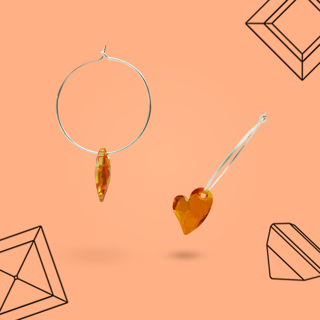 Crystal Heart Hoop Earrings for Women - Elegant Dangle Drop Earrings for Valentine's Day, Anniversary & Romantic Date Night Jewelry Gift