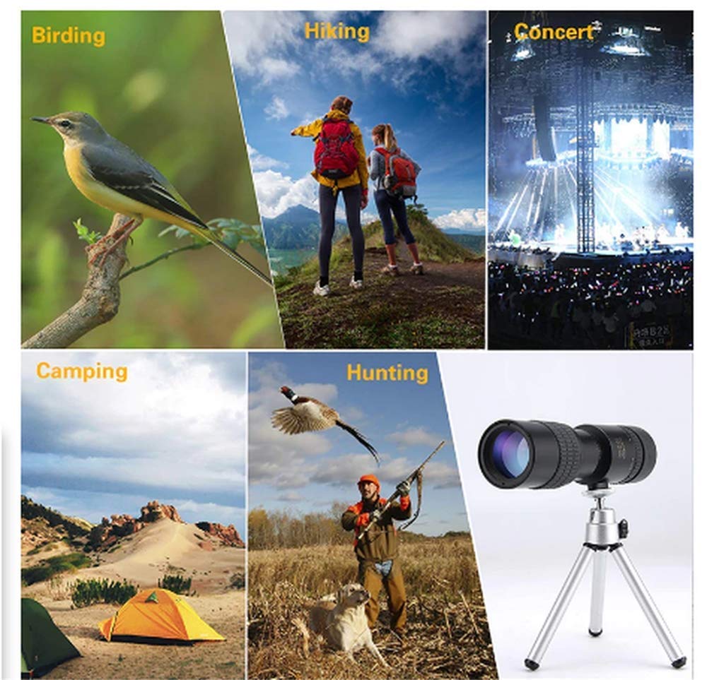4K 10-300X40mm Waterproof Fogproof Monocular Telescope with Smartphone Adapter & Tripod - High Power Zoom for Bird Watching, Hunting, Camping, Travel, Hiking | Perfect for Outdoor Adventures & Wildlife Observation