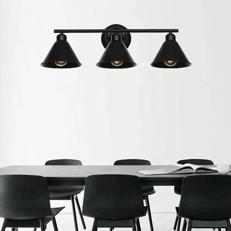 Industrial Black Wall Lamp with Three Adjustable Heads - Perfect for Living Room, Bedroom, or Office Lighting