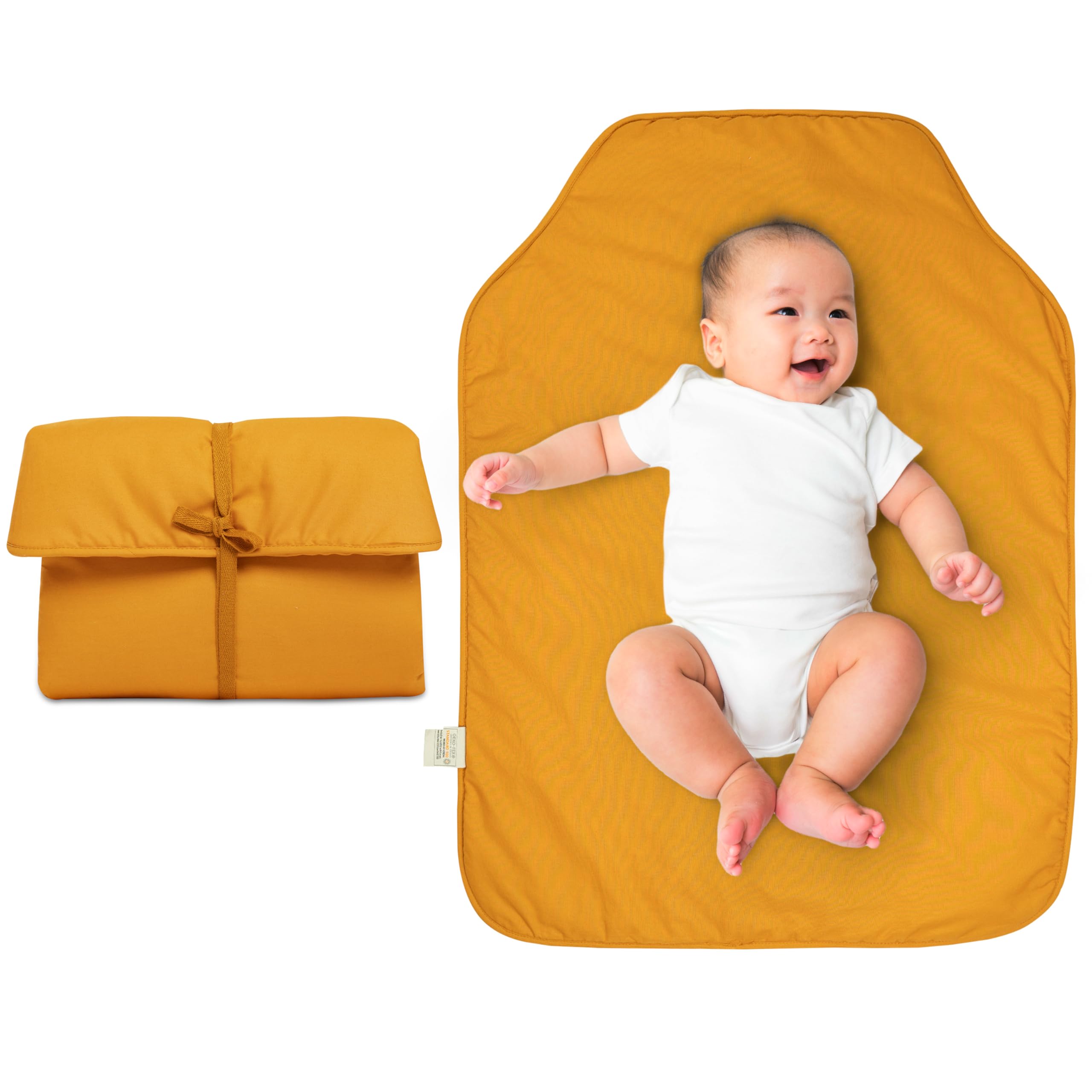 Natemia Portable Diaper Changing Pad - Lightweight, Soft & Machine Washable Organic Cotton Foldable Baby Changing Mat for Travel, Nursery & On-the-Go Parents