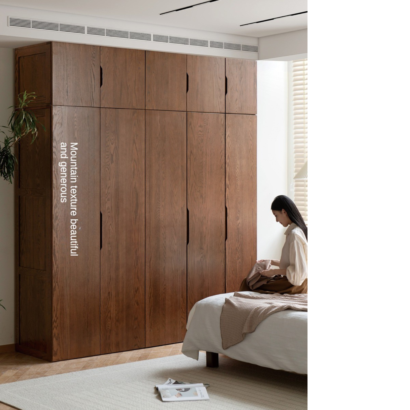 Solid Oak Wood Modern Wardrobe - Stylish & Durable Closet for Bedroom, Walk-In Closet, or Guest Room Storage