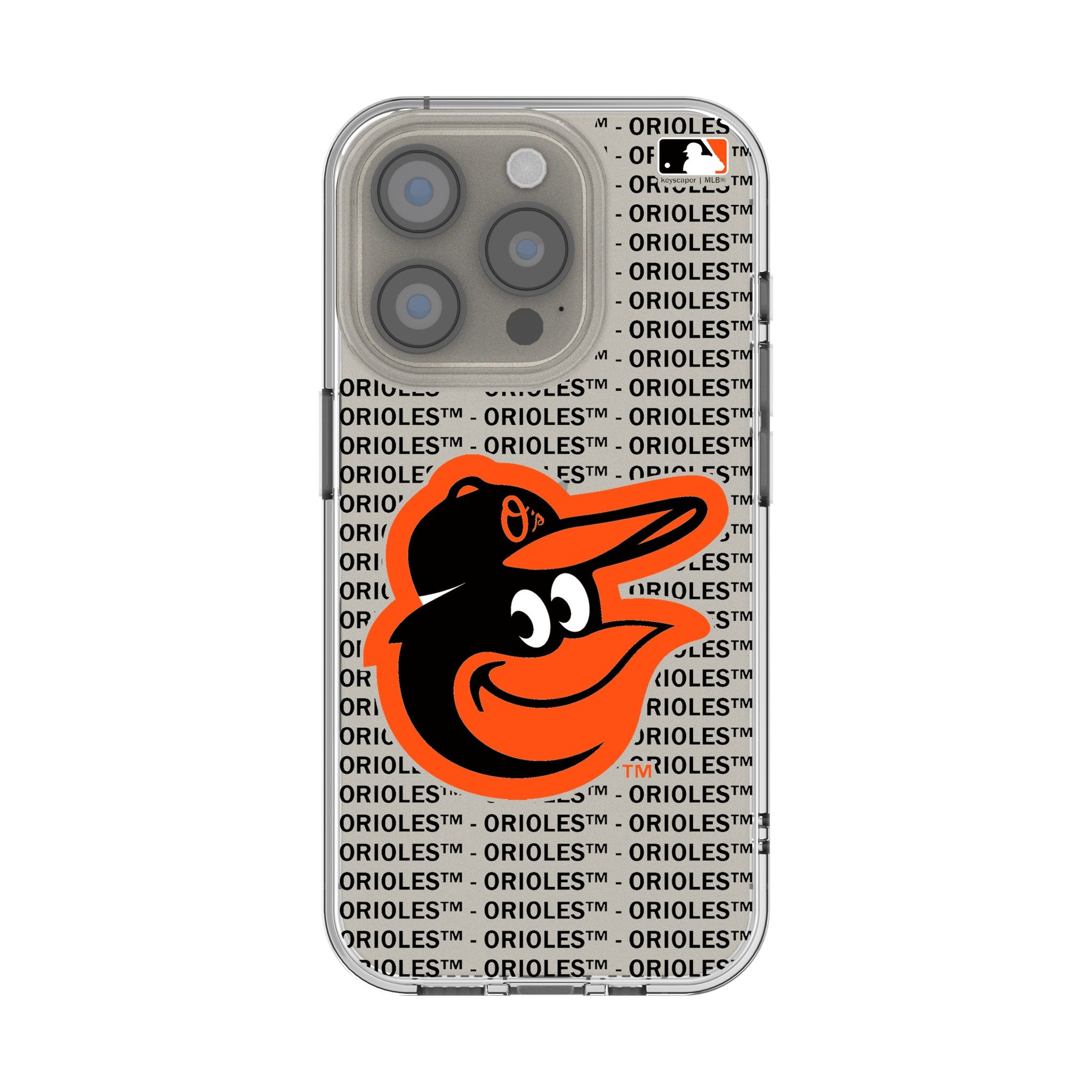 Baltimore Orioles Clear Phone Case for Apple iPhone - Durable Text Backdrop Design - Perfect for Baseball Fans & Game Day Support