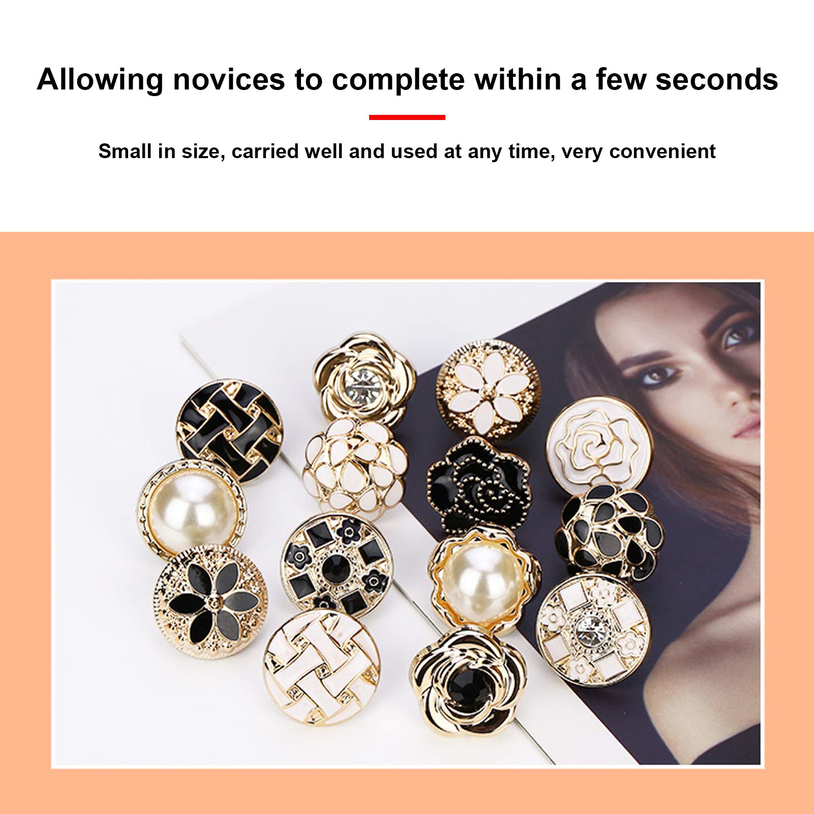 30Pcs V-Neck Lapel Safety Pins - Detachable Collar Button Pins for Women's Shirts, Brooch Buttons & Concealed Cover Up | Perfect for Formal Wear, Office Attire & Special Occasions