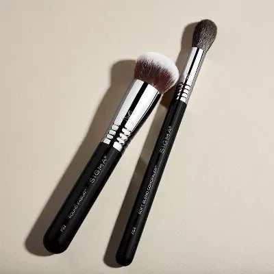 Sigma Beauty Flawless Complexion Brush Duo Set - Professional Makeup Brush Kit for Foundation & Concealer Application - Perfect for Everyday Makeup & Photo Shoots