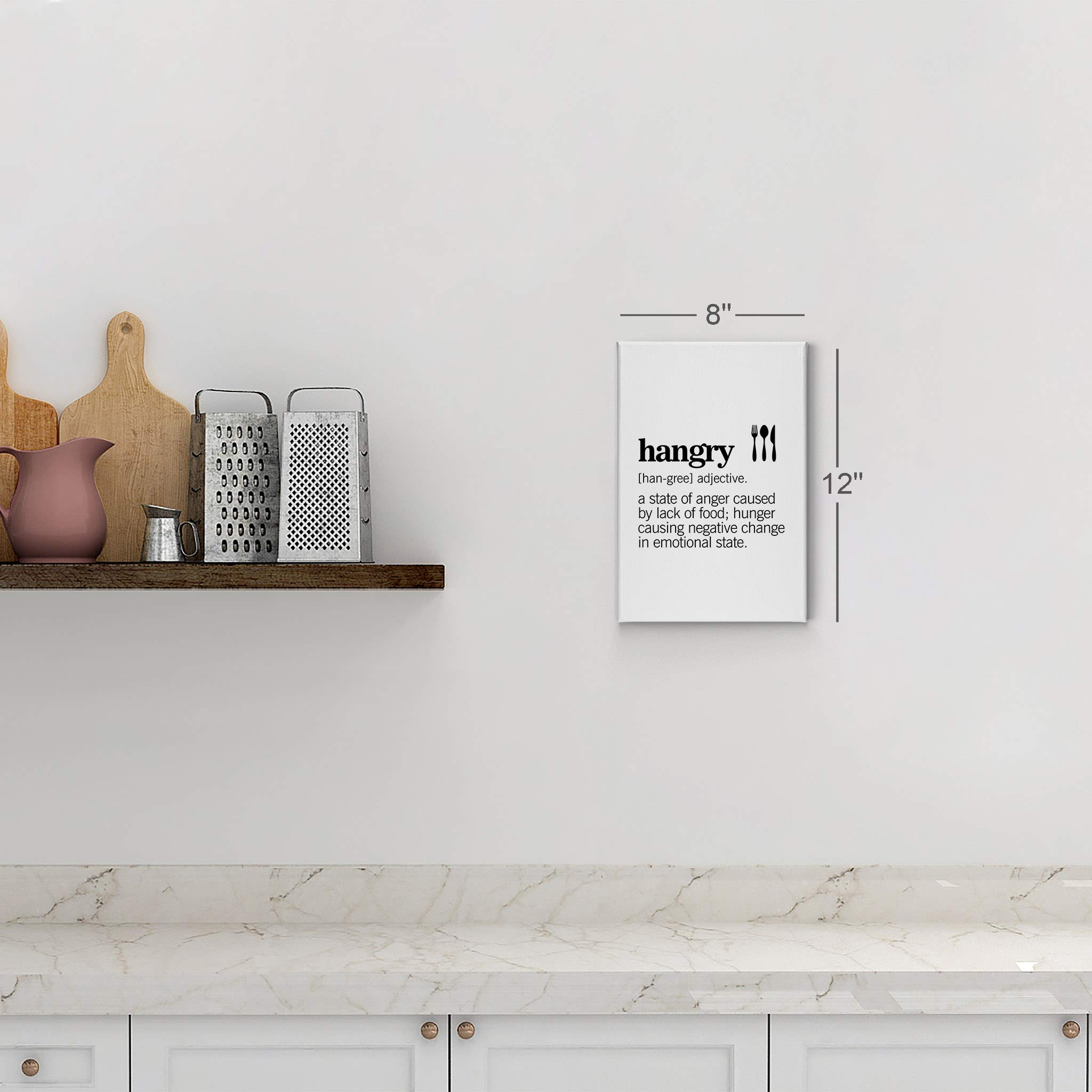 Funny Hangry Definition Canvas Wall Art Print - 40x30 Inch Kitchen Decor for Restaurant, Cafe & Farmhouse Dining Room - Modern Housewarming Gift Ready to Hang | Perfect for Food Lovers & Humor Gifts