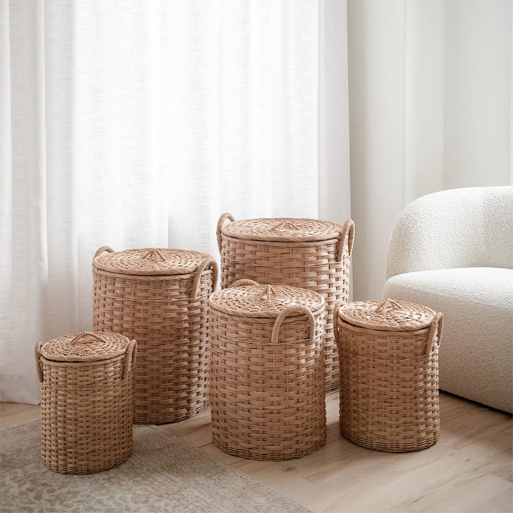 Handwoven Nesting Storage Hamper - Eco-Friendly Woven Baskets for Home Organization | Perfect for Laundry, Toys & Closet Storage