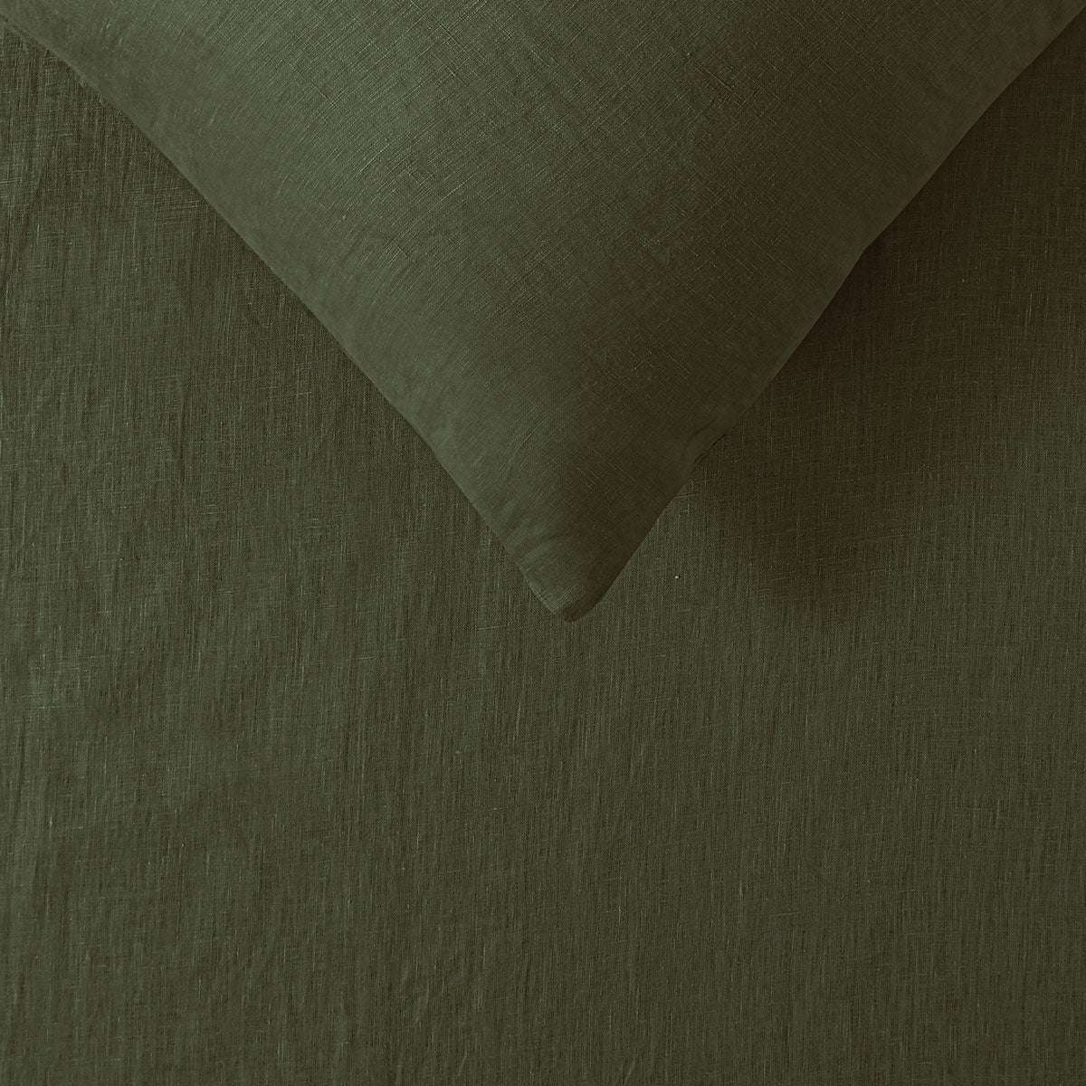 100% Pure Linen Olive Green King Size Quilt Cover Set - Breathable & Hypoallergenic Bedding for All Seasons | Perfect for Master Bedroom, Guest Room & Vacation Homes