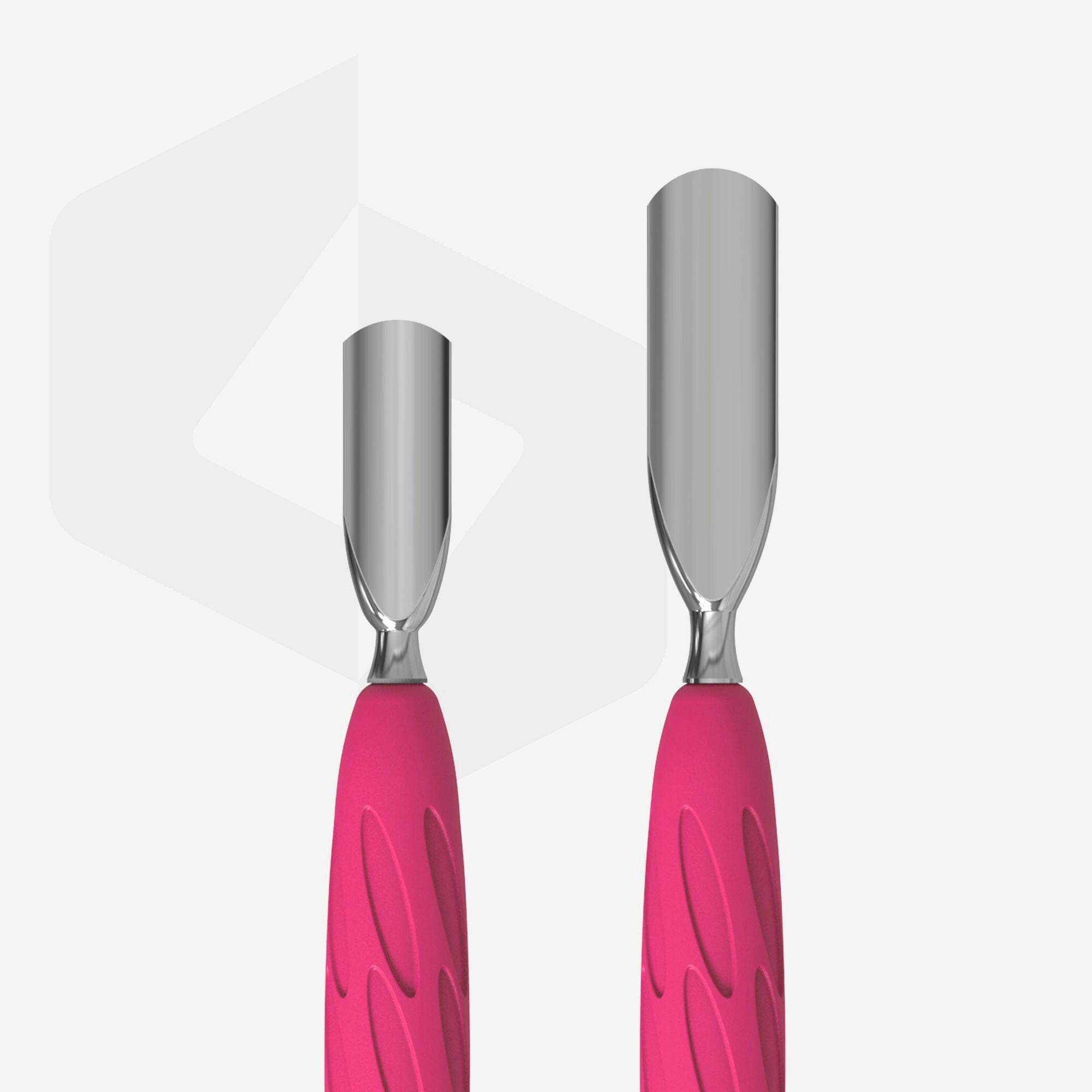 Staleks Gummy UNIQ 10 TYPE 1 Professional Manicure Pusher Set - Wide & Narrow Rounded Cuticle Pushers with Ergonomic Silicone Handle | Perfect for Nail Salons & Home Manicure Kits
