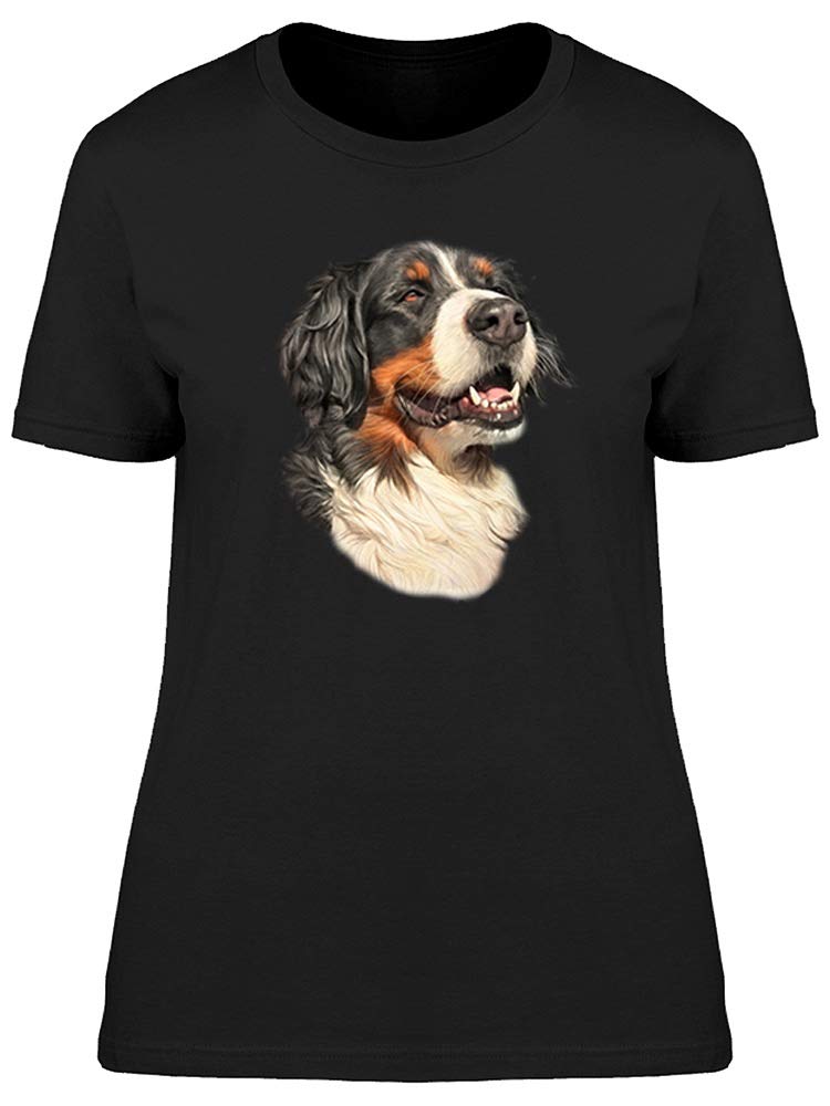 Smartprints Bernese Mountain Dog Watercolor T-Shirt for Women - Cute Casual Graphic Tee for Dog Lovers, Pet Owners & Outdoor Enthusiasts