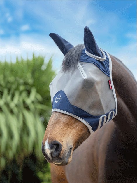Armour Shield Pro Half Fly Mask for Horses - Breathable UV Protection Fly Mask for Riding, Training & Pasture Use