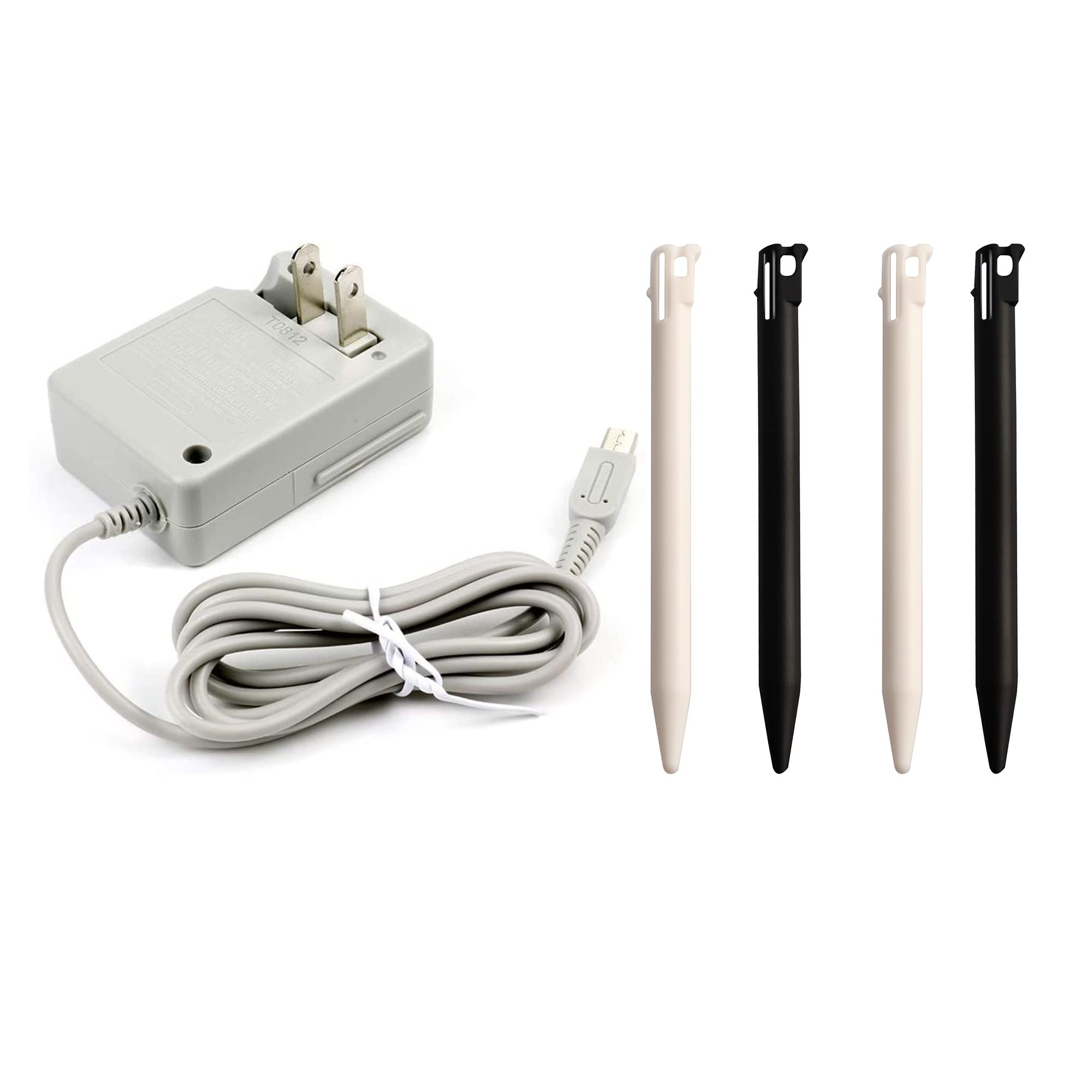 Premium 3DS Charger Bundle - Fast Charging Cable & 4 Pack Stylus Pens for Nintendo 3DS/2DS XL - Perfect for Gaming On The Go, Travel & Home Entertainment