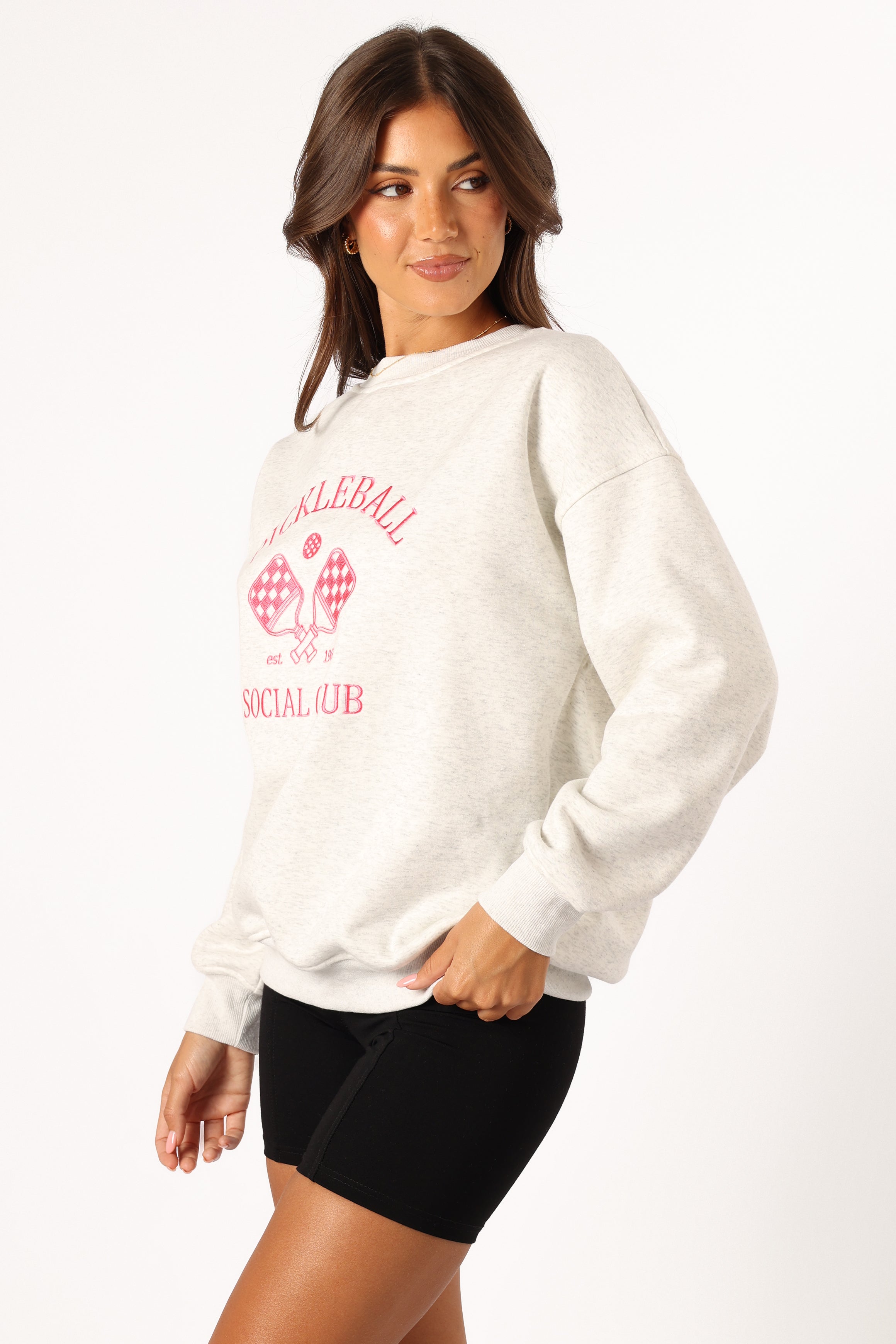 Colette Pickleball Sweatshirt - Heather Grey | Comfortable & Stylish Pickleball Apparel for Women | Perfect for Casual Wear & Pickleball Games