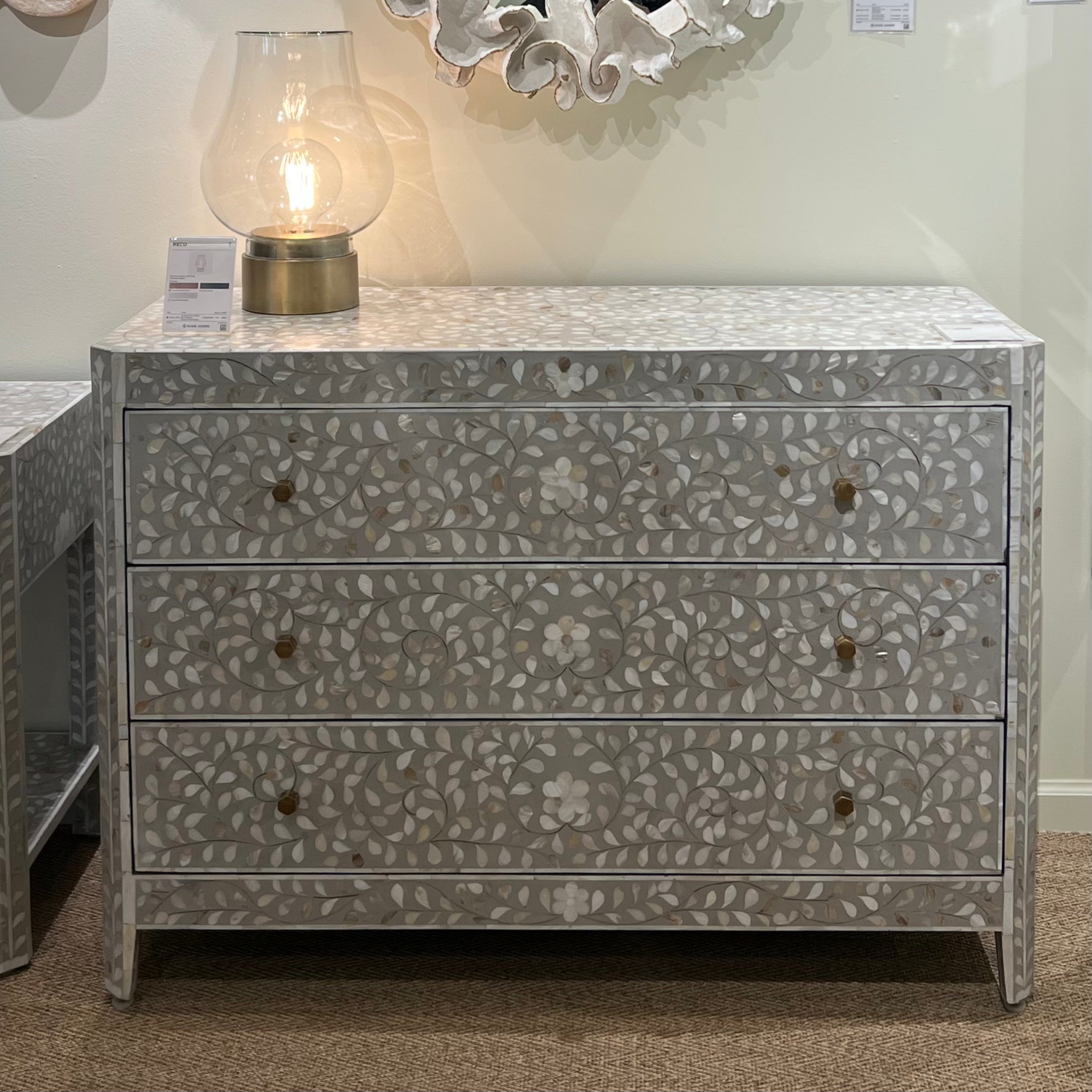Lexi Dresser - Natural Bone & Gray Resin 6-Drawer Chest for Bedroom, Living Room, or Office Storage | Modern Home Furniture Organizer