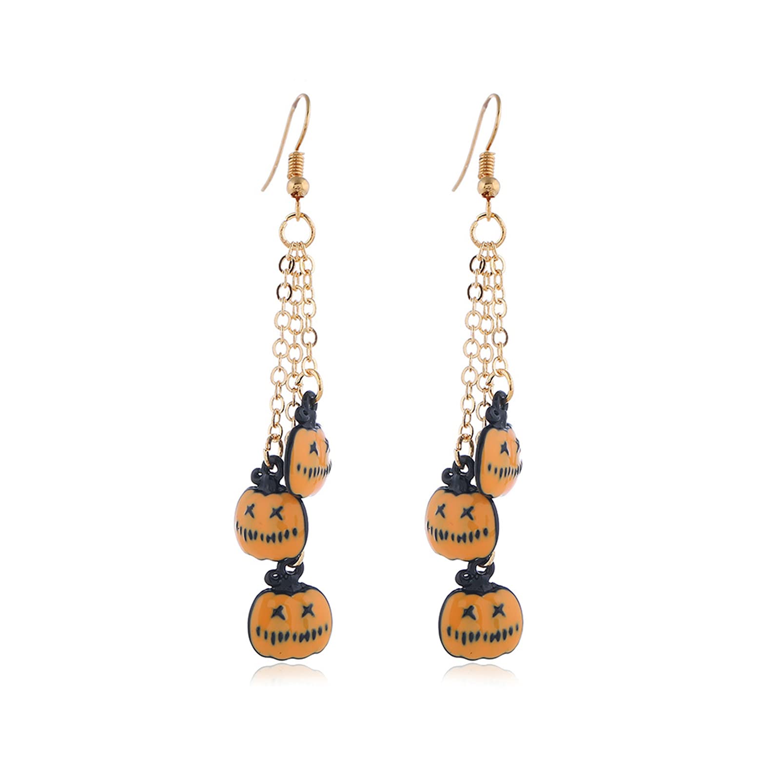 Halloween Pumpkin Earrings for Women & Girls - Cute Smiling Face Dangle Drop Earrings for Thanksgiving & Holiday Parties - Perfect Costume Jewelry Accessory for Halloween Outfits & Festive Celebrations