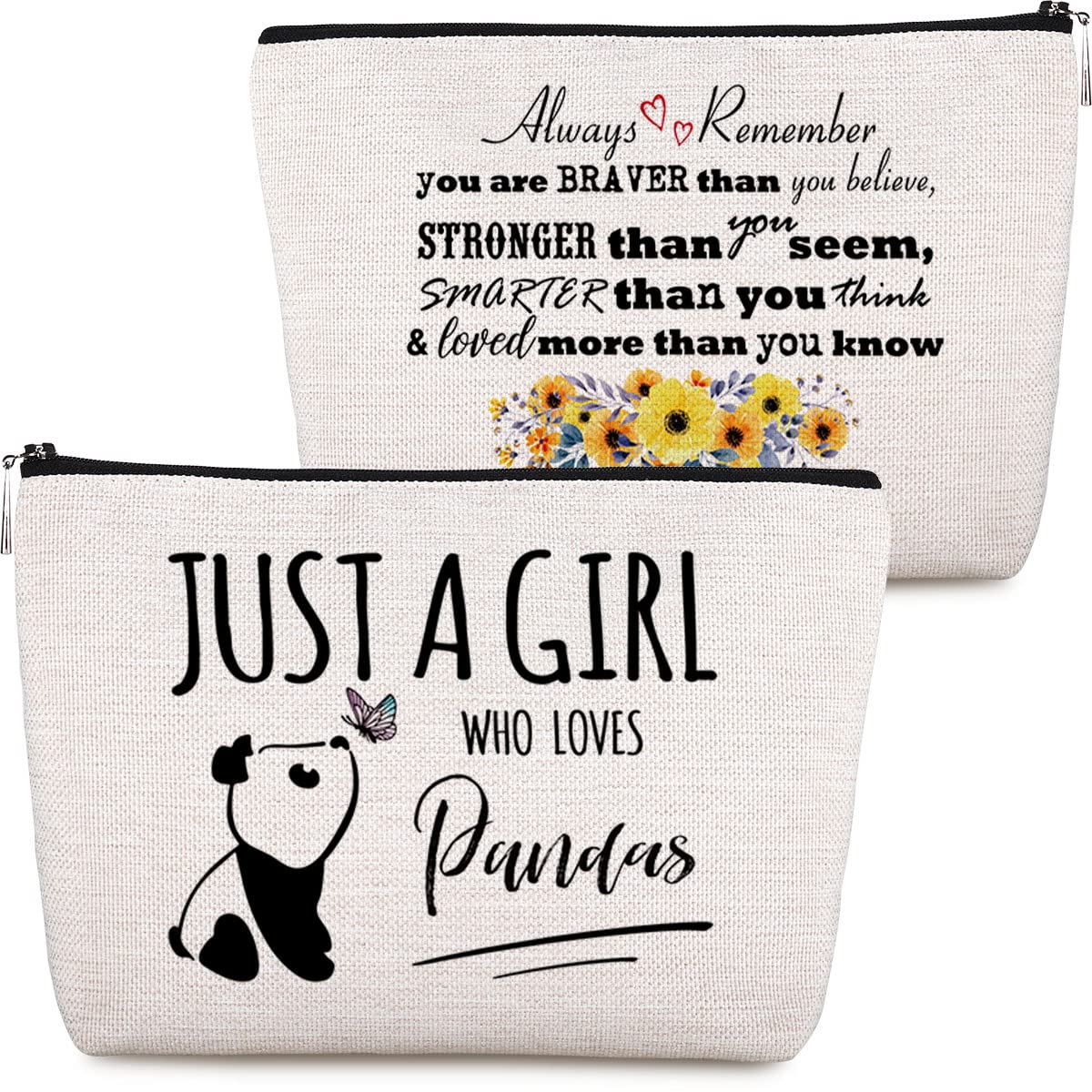 WELLBANEE Panda Makeup Bag for Girls - Cute Panda Gifts for Women, Travel & School Cosmetic Organizer - Perfect for Panda Lovers & Everyday Use