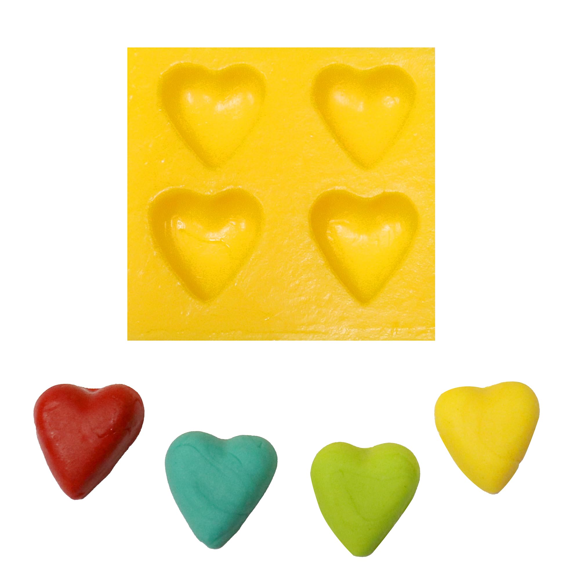 Hearts 4 Cavity Flexible Silicone Mold for Baking & Candy Making - Perfect for Cream Cheese Mints, Chocolate, Fondant, Gummy, Fat Bombs, Ice Hearts, Soap, Buttercream, Butter, Candy Melts, Cookie Dough & Mousse - Ideal for Valentine's Day, Weddings & DIY Desserts