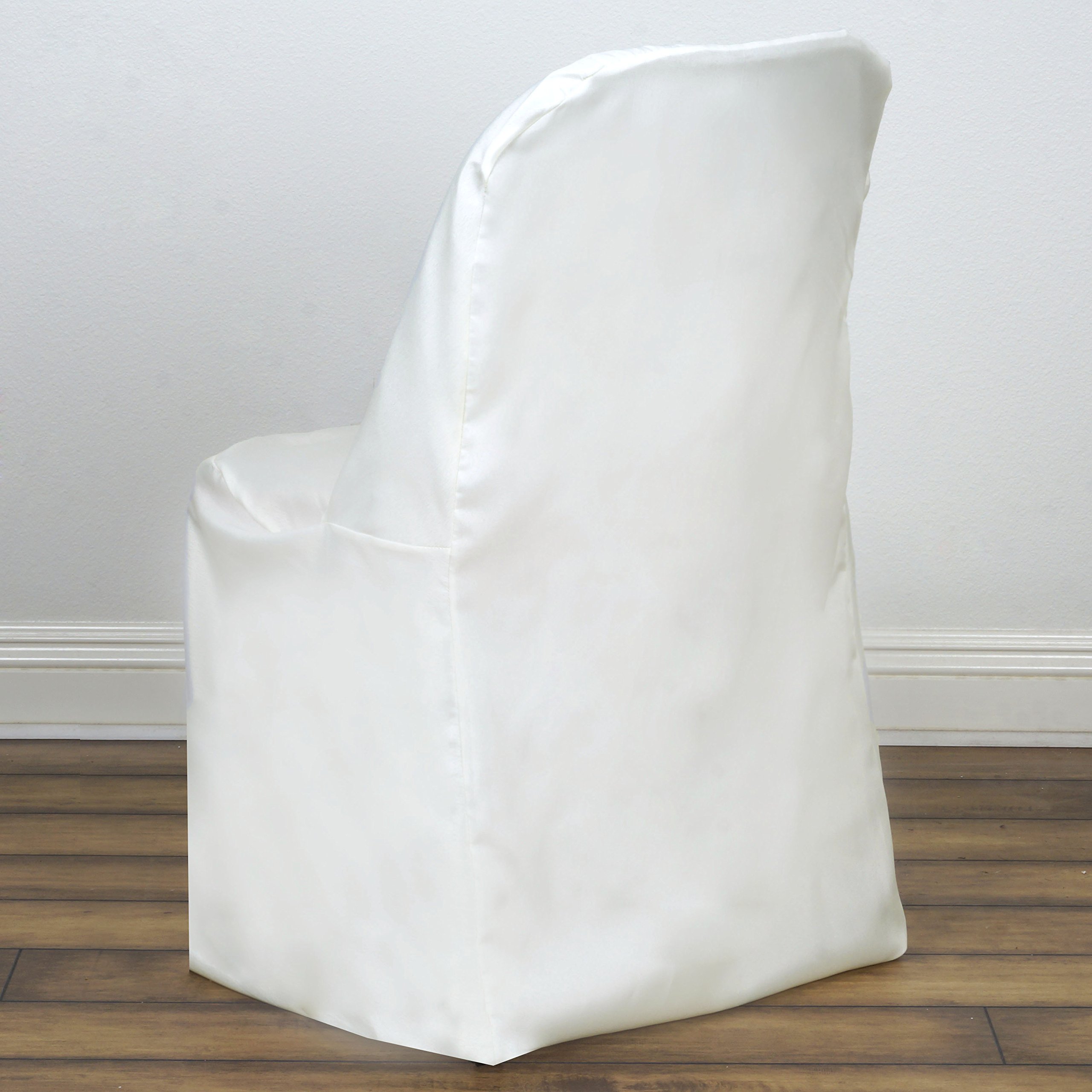 100-Pack Ivory Polyester Folding Chair Covers - Elegant Wedding Reception & Party Decorations - Perfect for Banquets, Bridal Showers, and Special Events