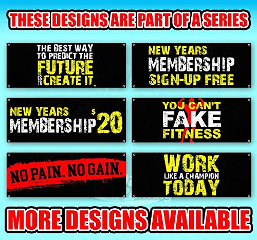 13 oz Heavy-Duty Vinyl Motivational Banner - 'Work Until You No Longer Have to Introduce Yourself' - Single-Sided with Metal Grommets for Office, Gym, or Home Decor