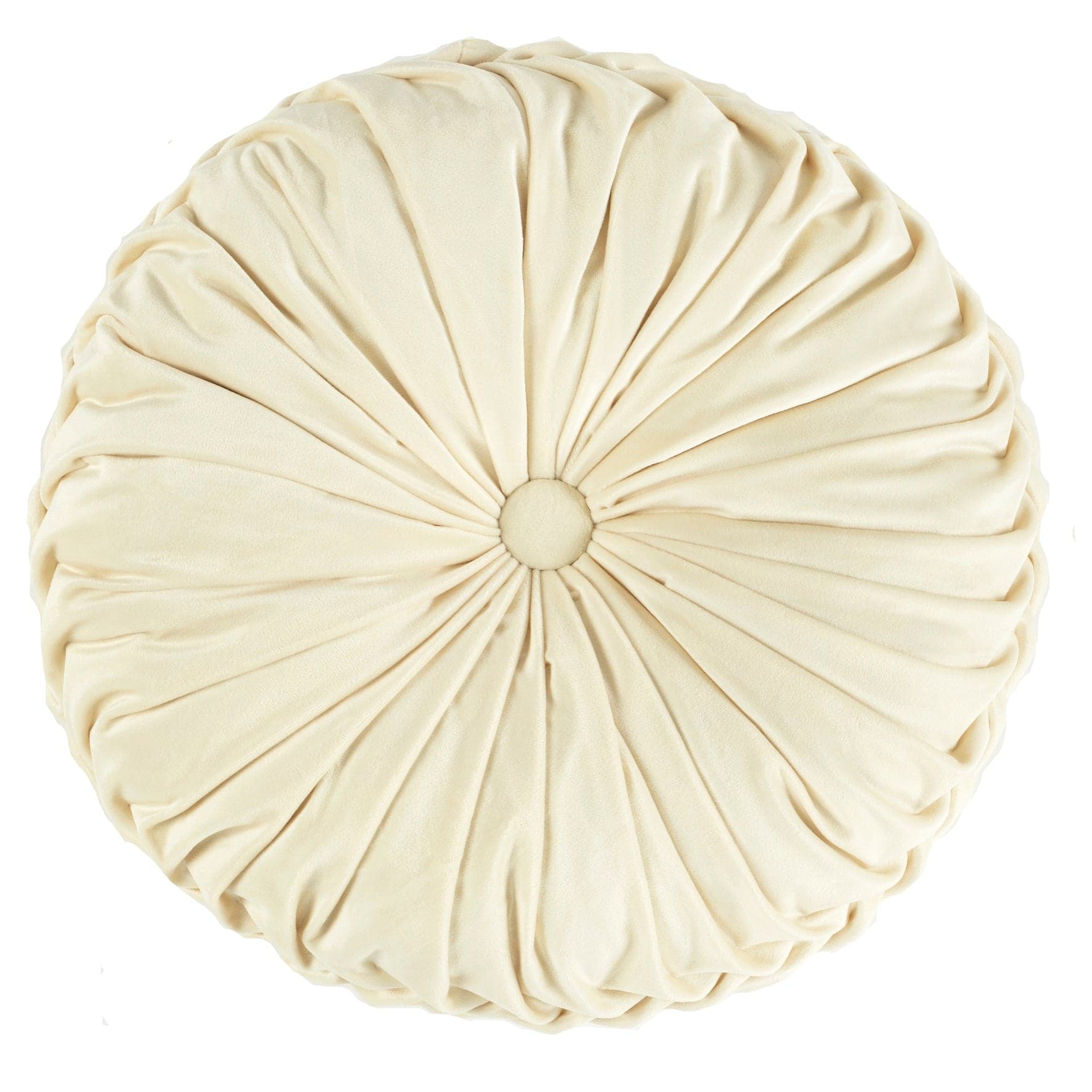 Round Pleated Soft Velvet Throw Pillow - Elegant Home Decor for Sofa, Bed & Couch - Cozy Accent Pillow for Living Room, Bedroom & Nursery